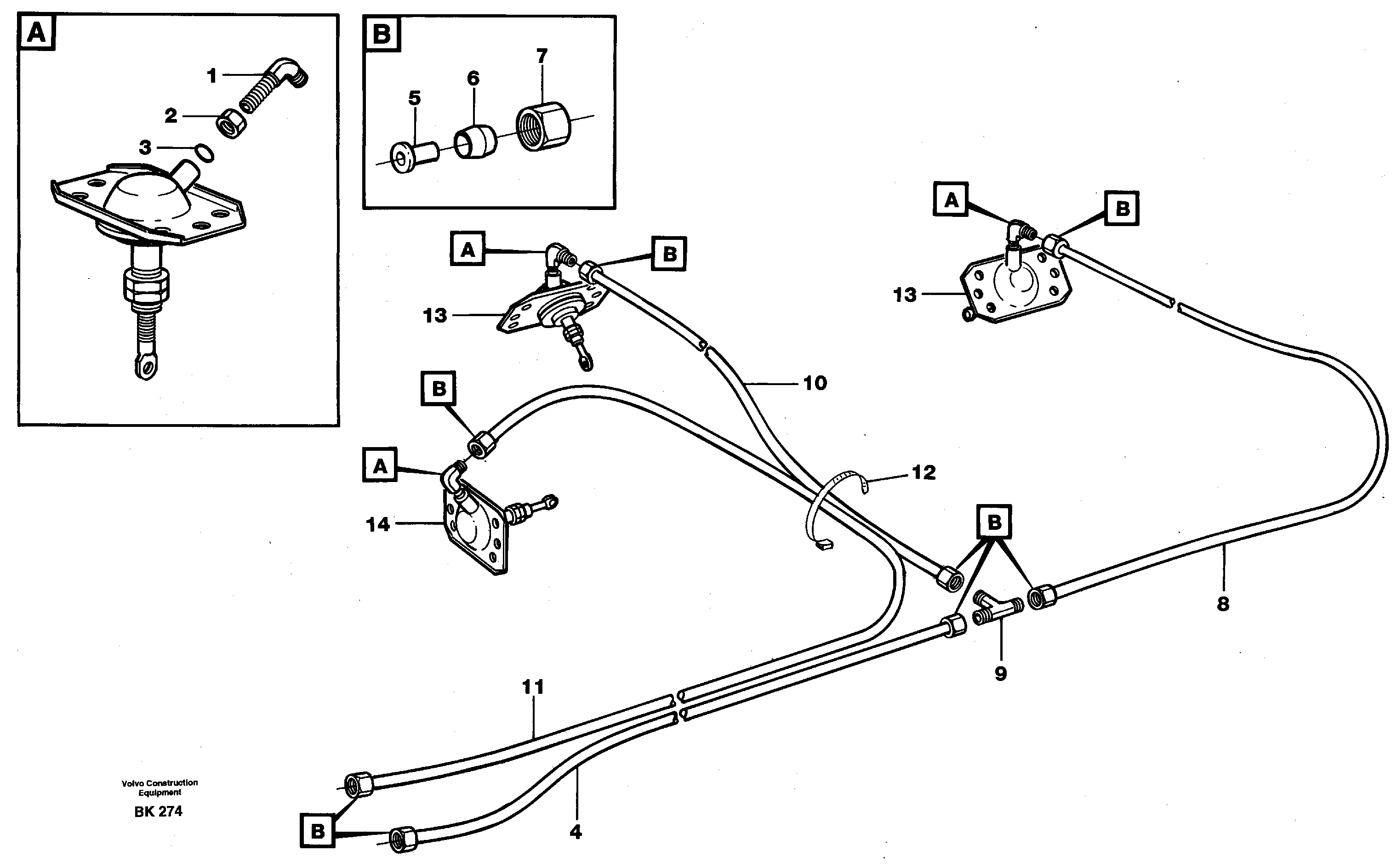 Схема запчастей Volvo A35C - 29665 Pneumatic system, 6x6 and diff lock, load unit A35C VOLVO BM VOLVO BM A35C SER NO - 4620
