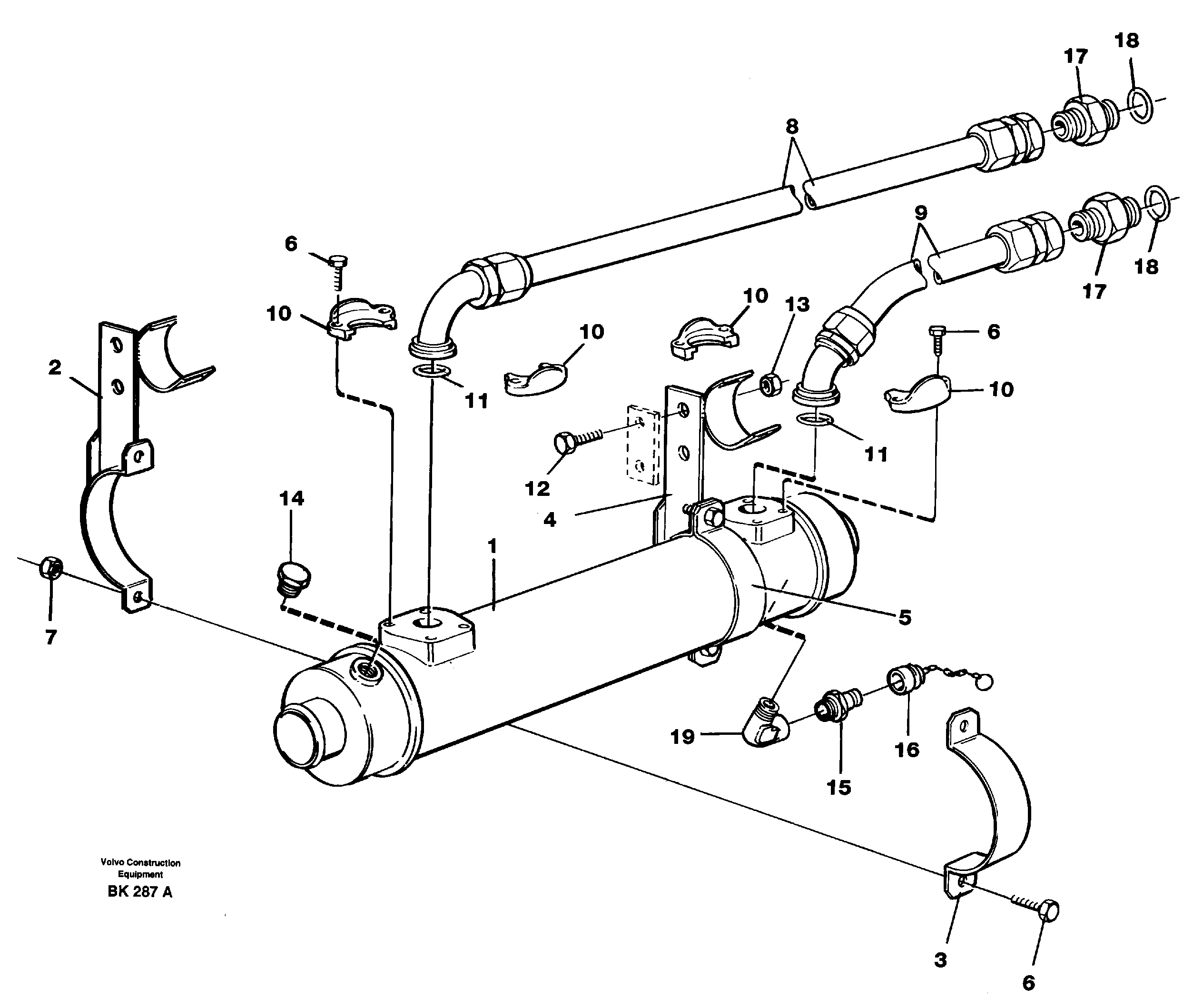 Схема запчастей Volvo A35C - 105024 Масляный радиатор A35C VOLVO BM VOLVO BM A35C SER NO - 4620