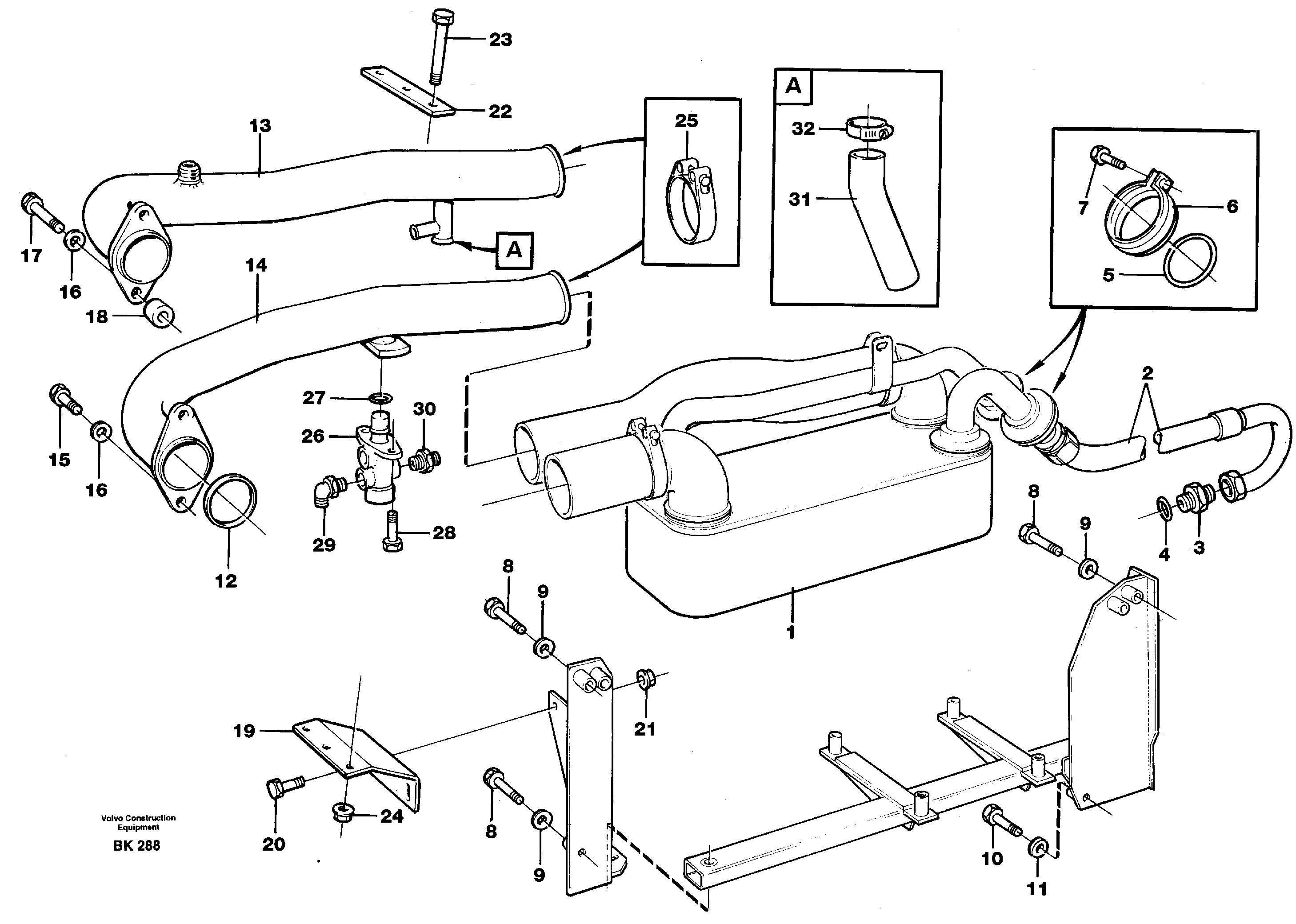 Схема запчастей Volvo A35C - 86539 Масляный радиатор A35C VOLVO BM VOLVO BM A35C SER NO - 4620