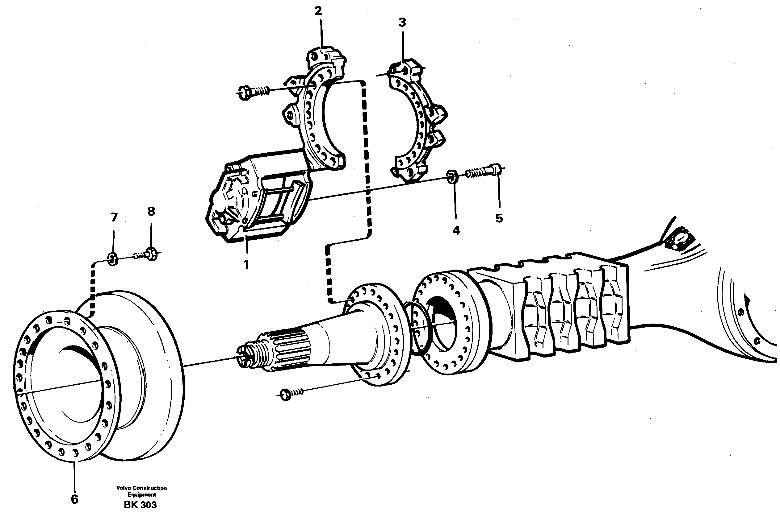 Схема запчастей Volvo A35C - 25425 Rear wheel brake, axle 2 A35C VOLVO BM VOLVO BM A35C SER NO - 4620