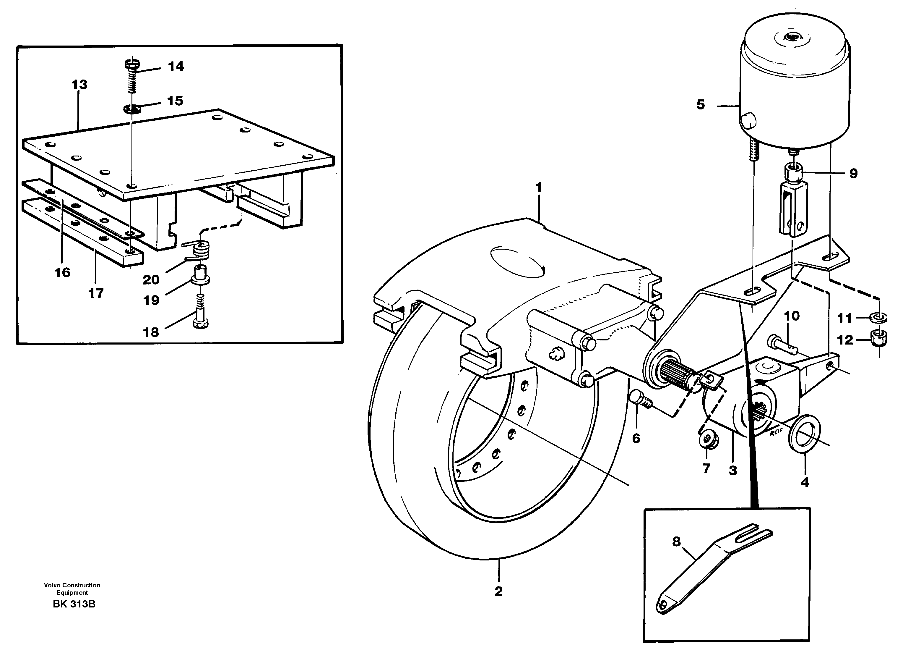 Схема запчастей Volvo A35C - 88493 Universaljoint brake A35C VOLVO BM VOLVO BM A35C SER NO - 4620