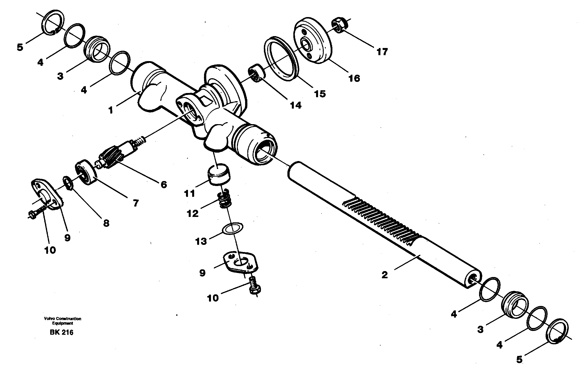 Схема запчастей Volvo A35C - 23244 Rack gear A35C VOLVO BM VOLVO BM A35C SER NO - 4620