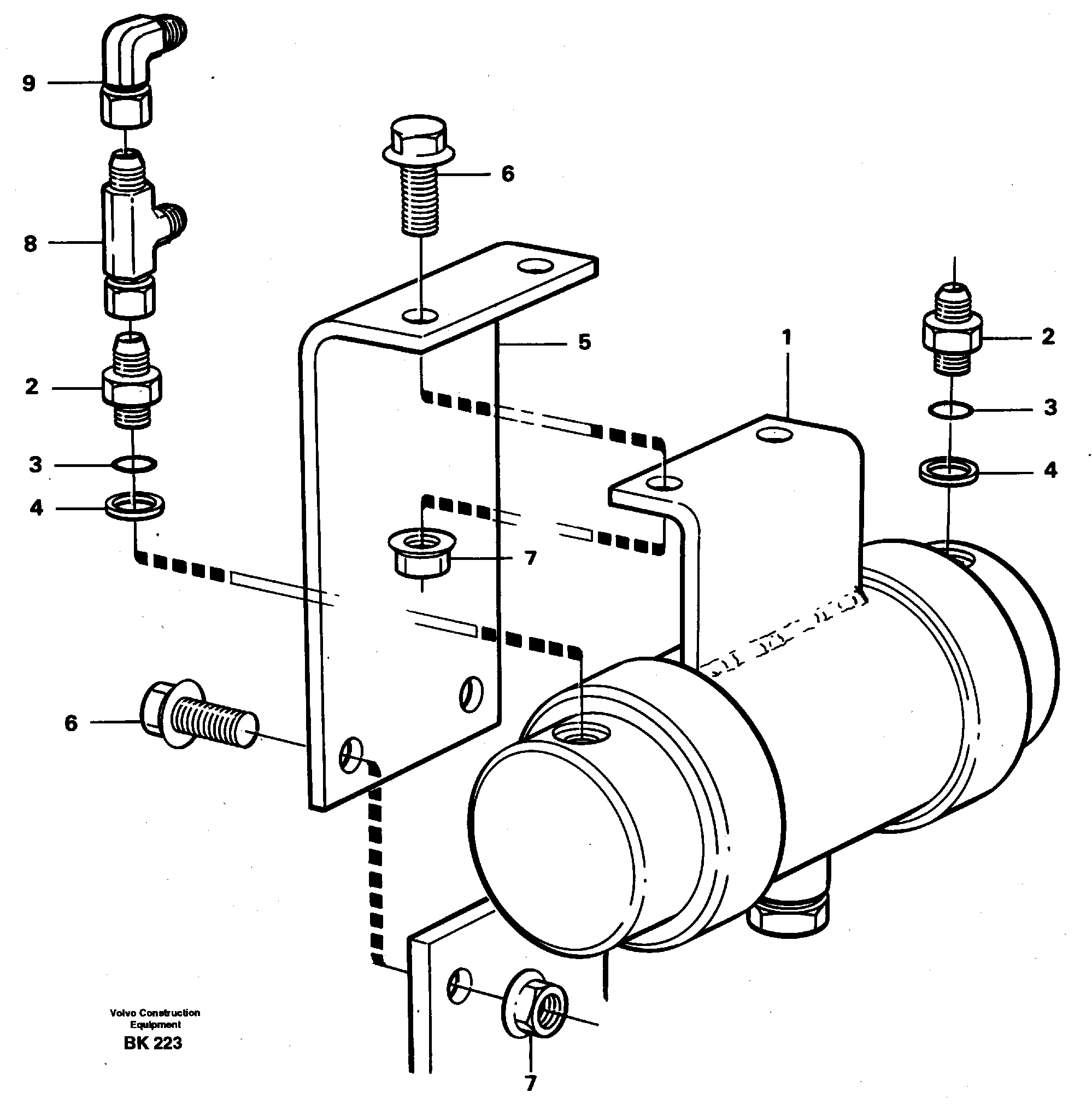 Схема запчастей Volvo A35C - 6489 Damping cylinder with fitting parts A35C VOLVO BM VOLVO BM A35C SER NO - 4620