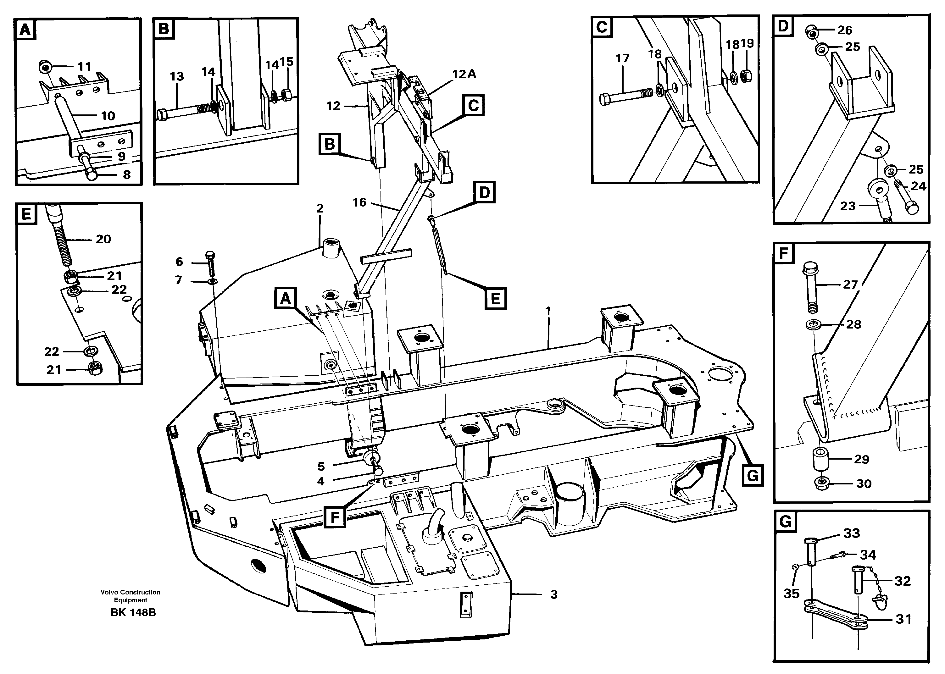 Схема запчастей Volvo A35C - 86778 Frame, Front A35C VOLVO BM VOLVO BM A35C SER NO - 4620