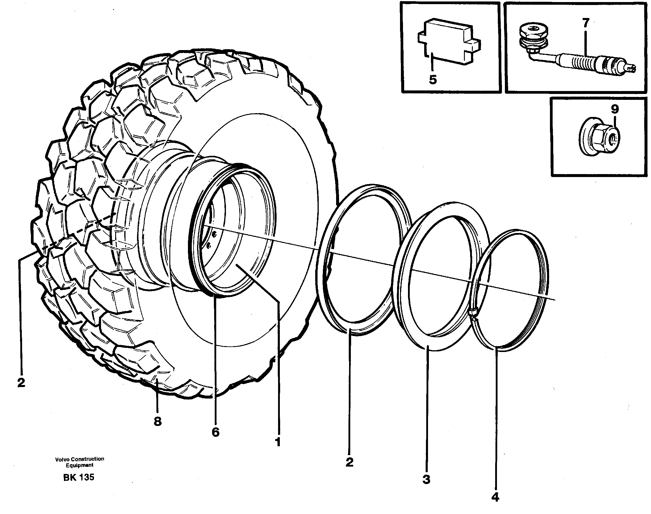 Схема запчастей Volvo A35C - 96390 Wheel A35C VOLVO BM VOLVO BM A35C SER NO - 4620
