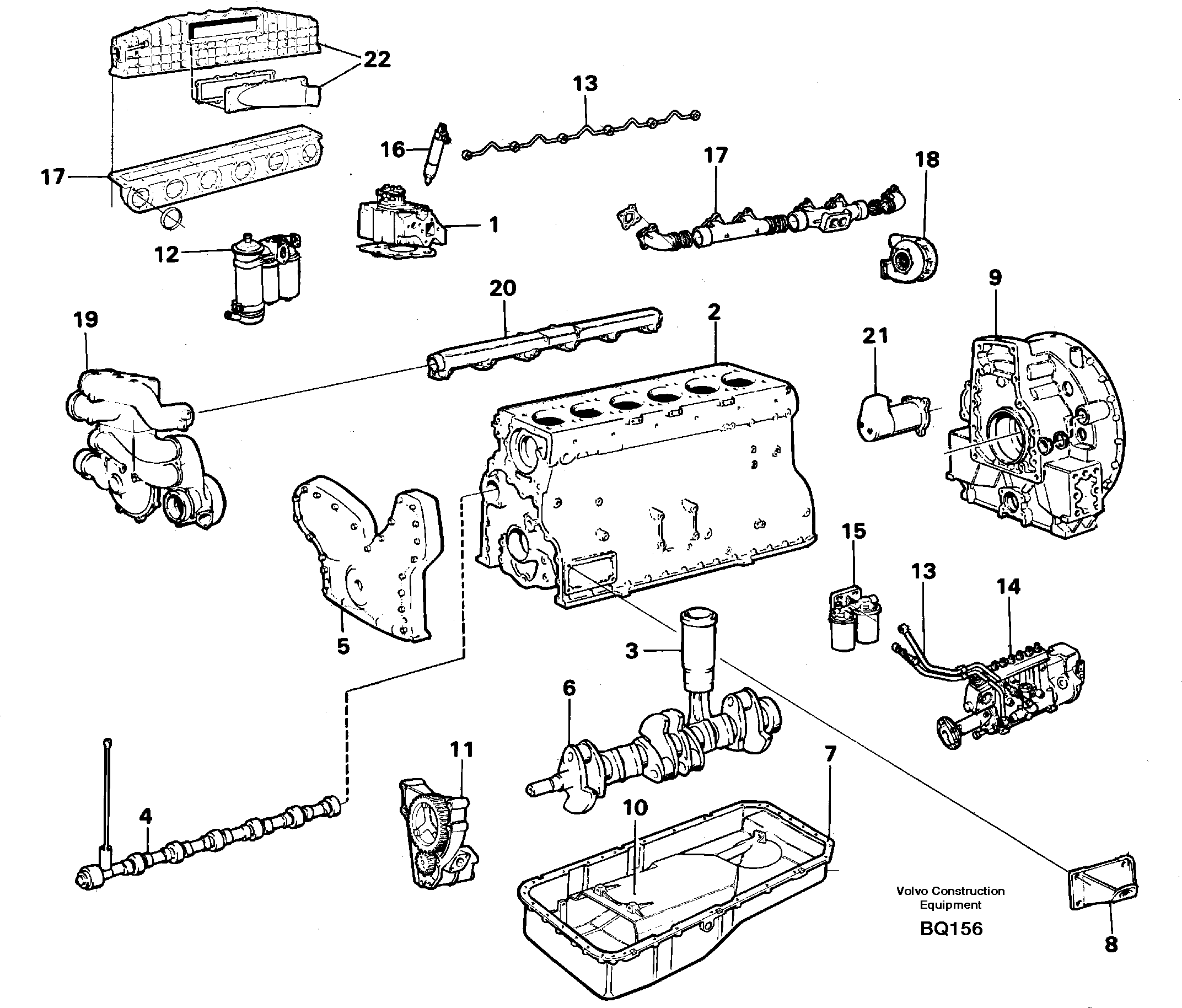 Схема запчастей Volvo A35C - 23756 Двигатель в сборе A35C SER NO 4621-, SER NO USA 60001-