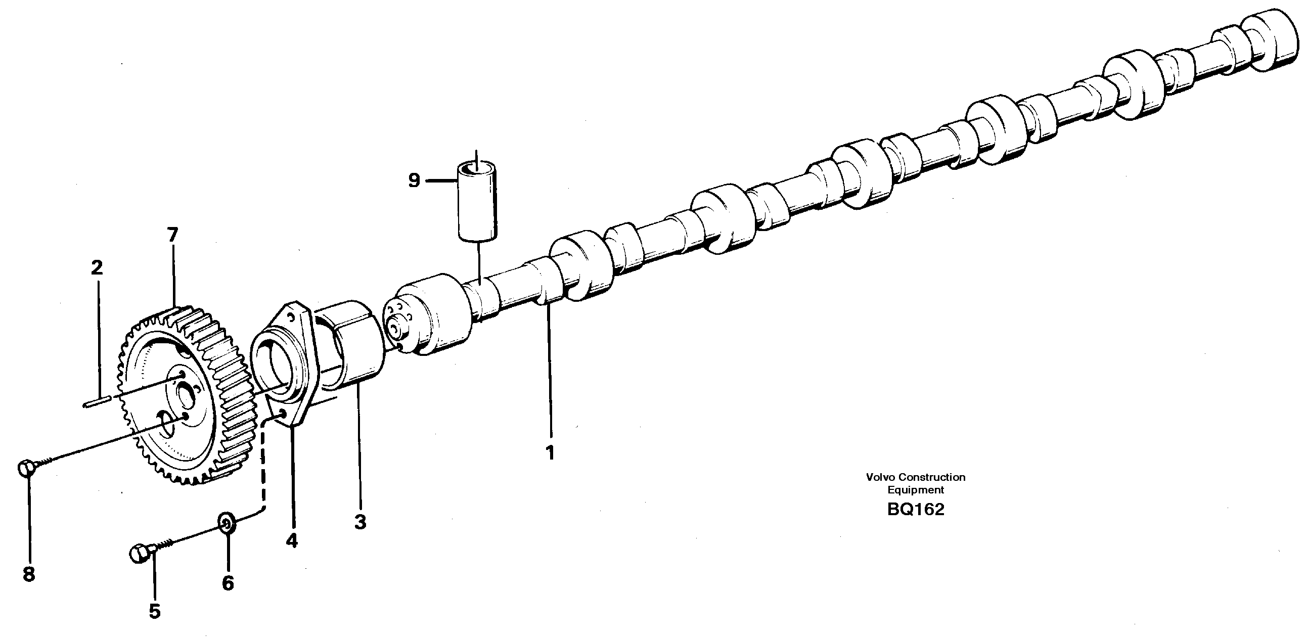 Схема запчастей Volvo A35C - 56017 Распредвал A35C SER NO 4621-, SER NO USA 60001-