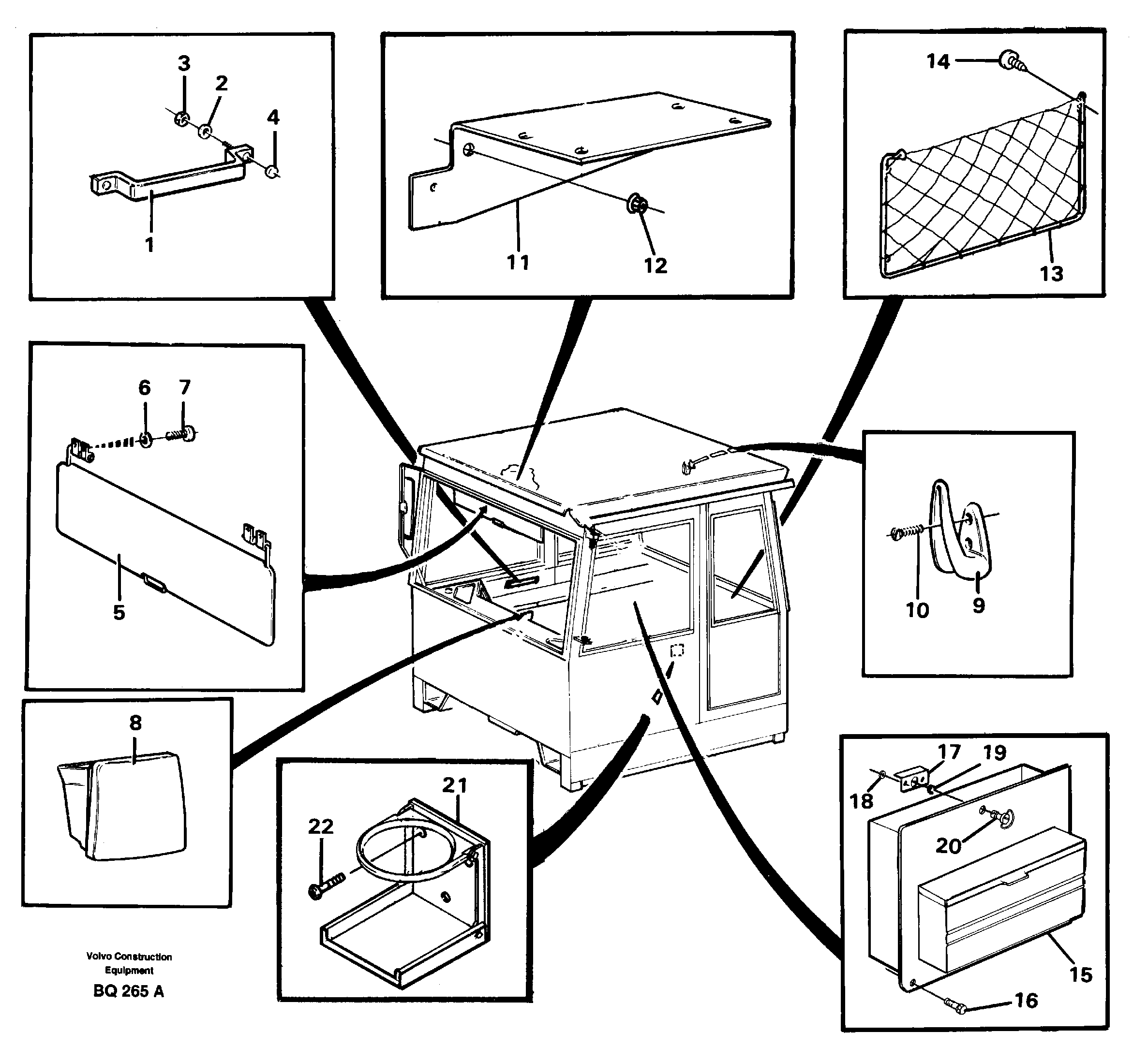 Схема запчастей Volvo A35C - 86775 Interior equipment, cab A35C SER NO 4621-, SER NO USA 60001-