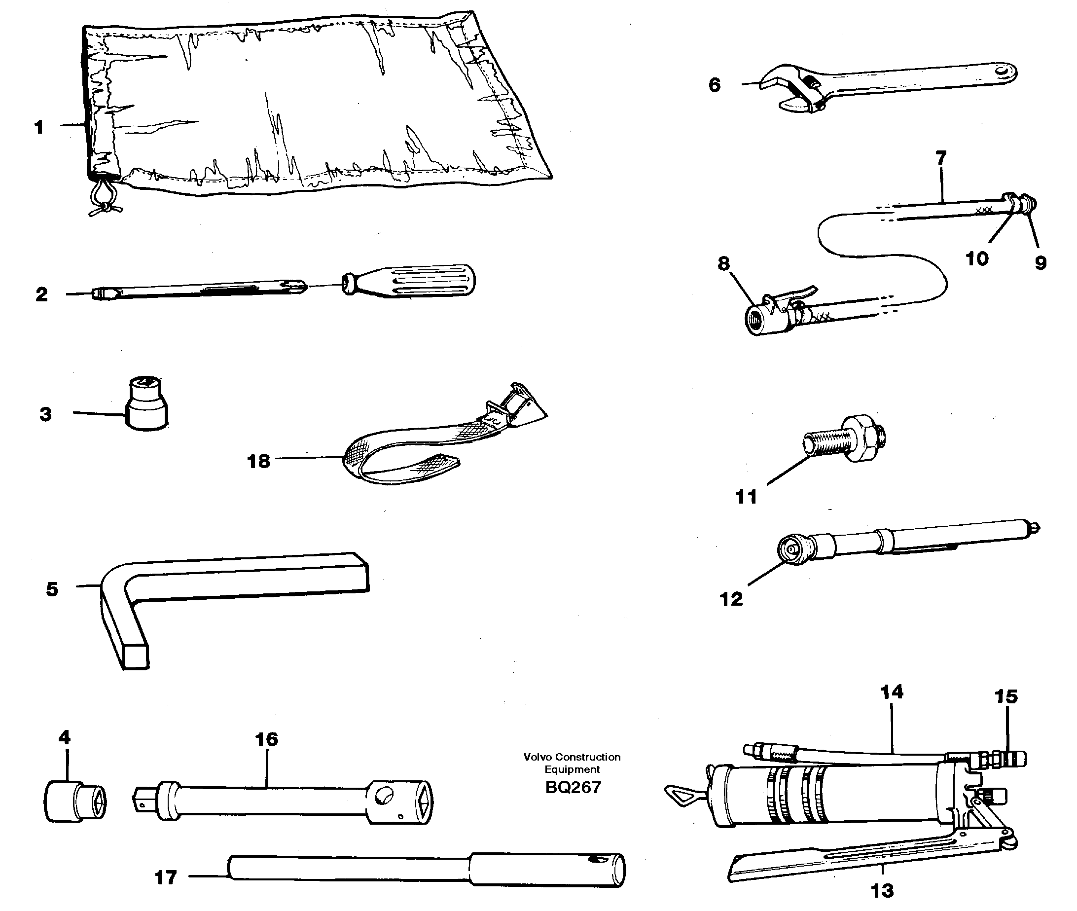 Схема запчастей Volvo A35C - 70188 Набор инструментов A35C SER NO 4621-, SER NO USA 60001-