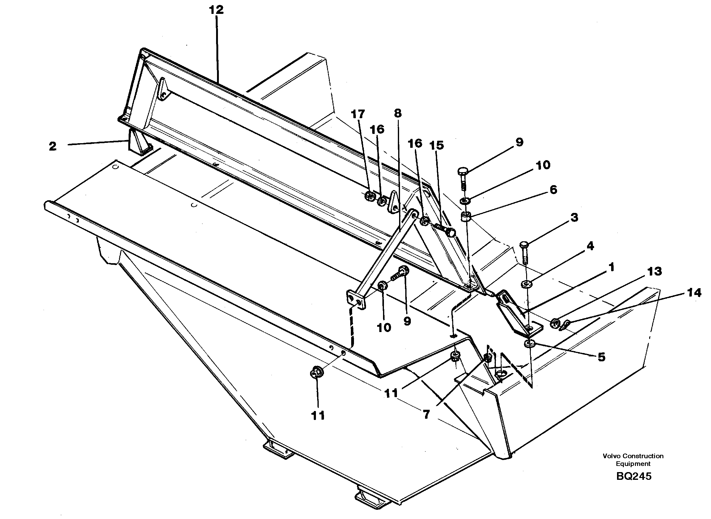 Схема запчастей Volvo A35C - 36745 Extra front spillguard A35C SER NO 4621-, SER NO USA 60001-