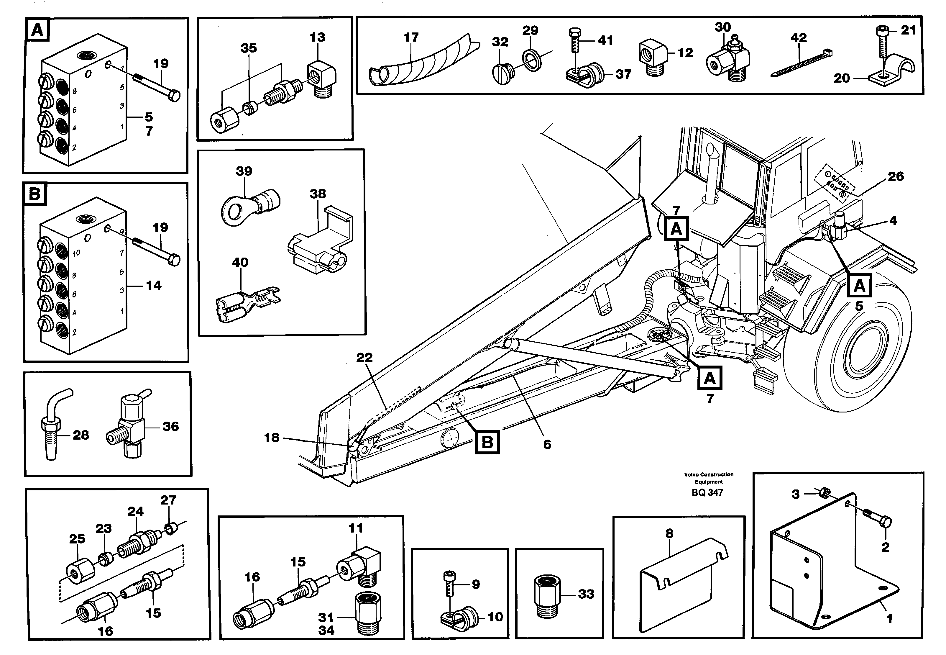 Схема запчастей Volvo A35C - 72101 Central lubrication A35C SER NO 4621-, SER NO USA 60001-