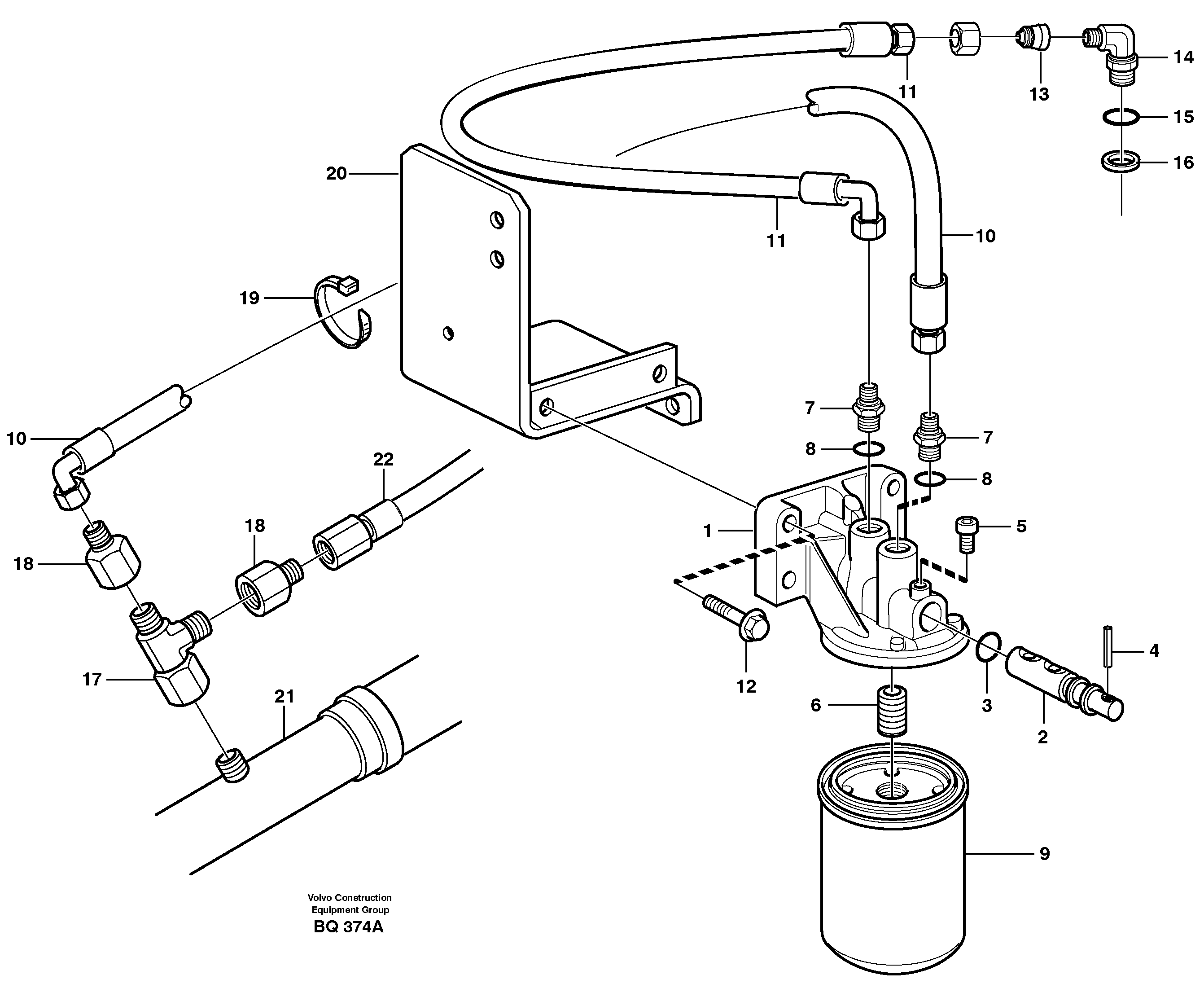Схема запчастей Volvo A35C - 31694 Coolant filter A35C SER NO 4621-, SER NO USA 60001-