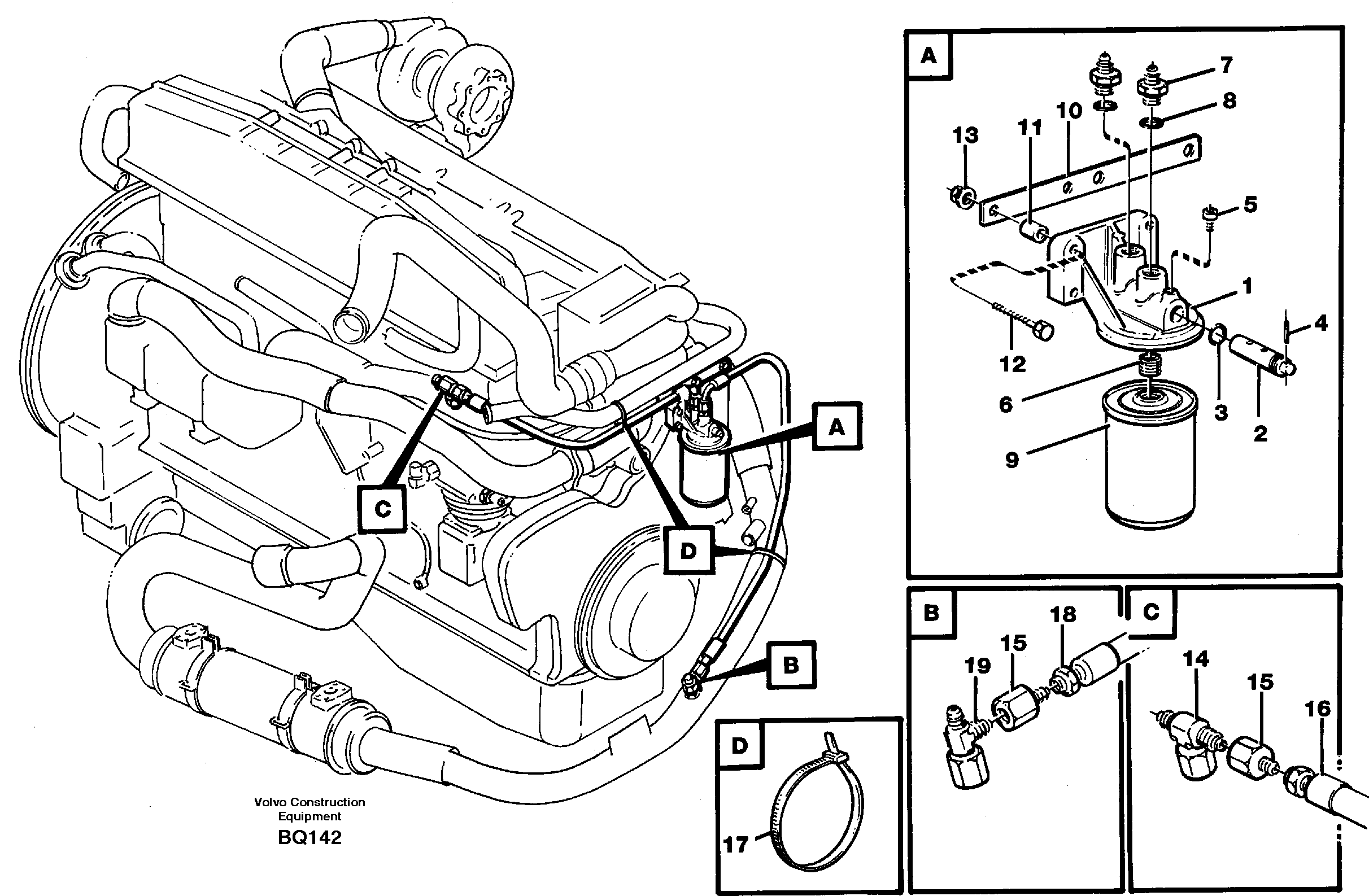 Схема запчастей Volvo A35C - 81593 Coolant filter A35C SER NO 4621-, SER NO USA 60001-