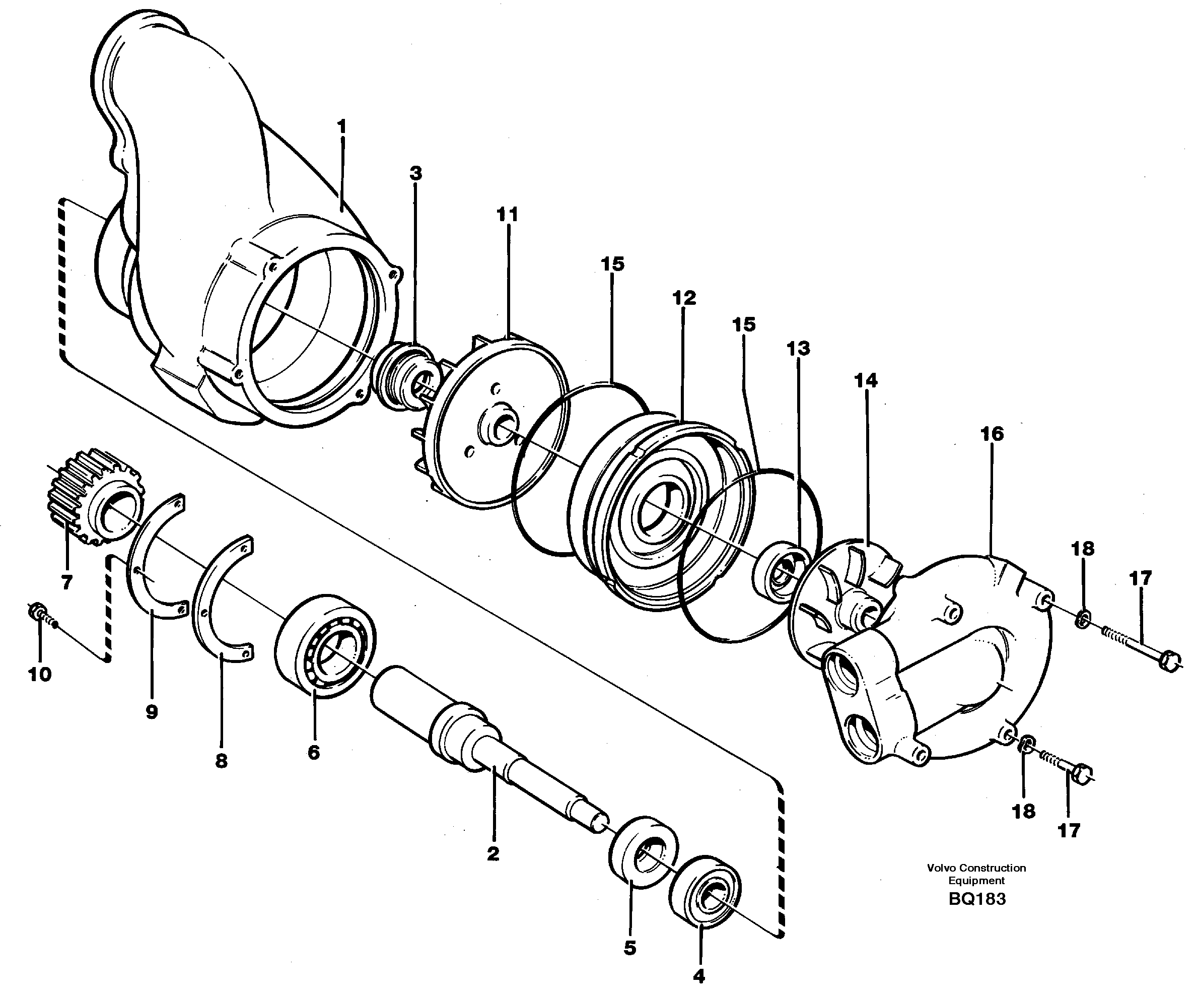 Схема запчастей Volvo A35C - 16295 Водяной насос A35C SER NO 4621-, SER NO USA 60001-