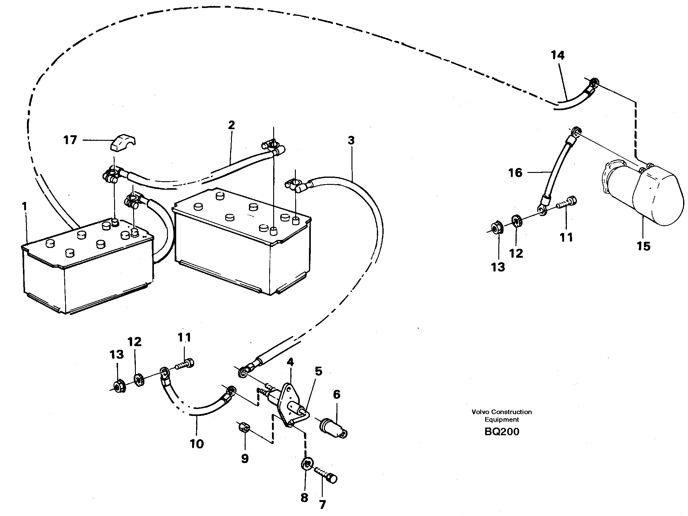 Схема запчастей Volvo A35C - 23351 Battery with assembling details A35C SER NO 4621-, SER NO USA 60001-