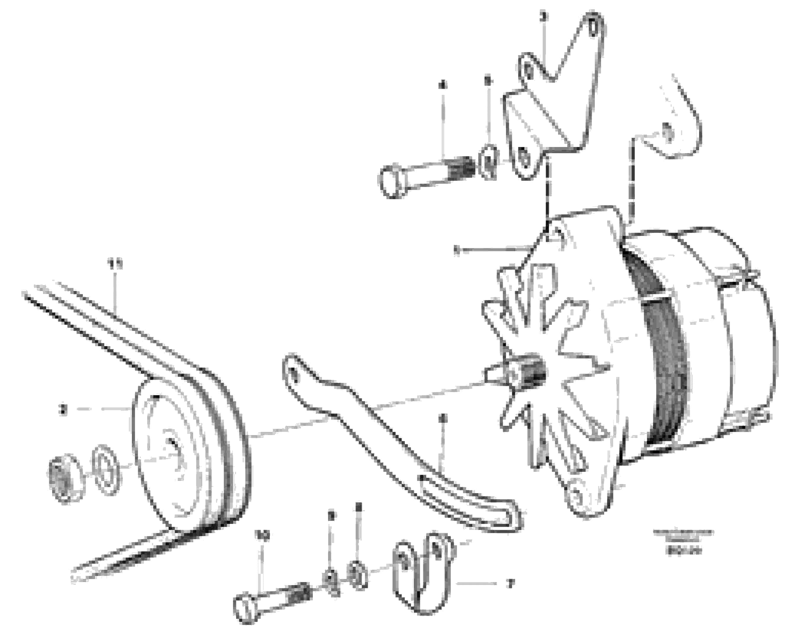 Схема запчастей Volvo A35C - 24126 Alternator with assembling details A35C SER NO 4621-, SER NO USA 60001-