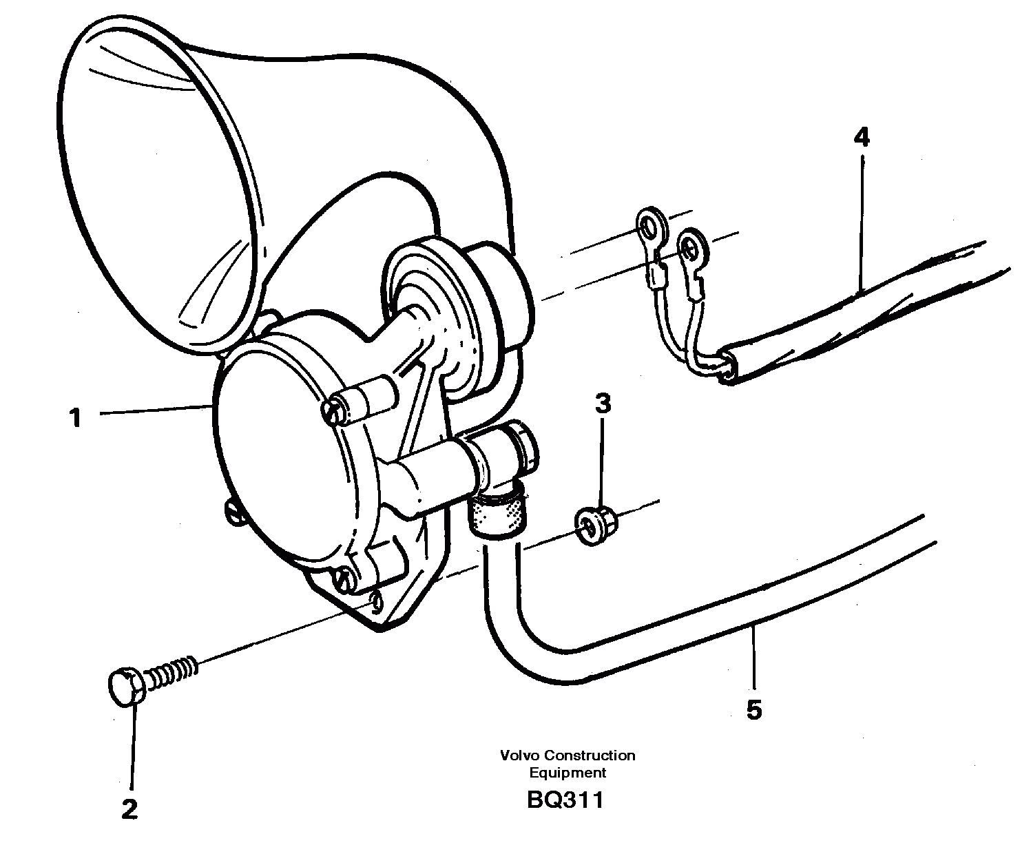 Схема запчастей Volvo A35C - 89028 Compressor horn A35C SER NO 4621-, SER NO USA 60001-