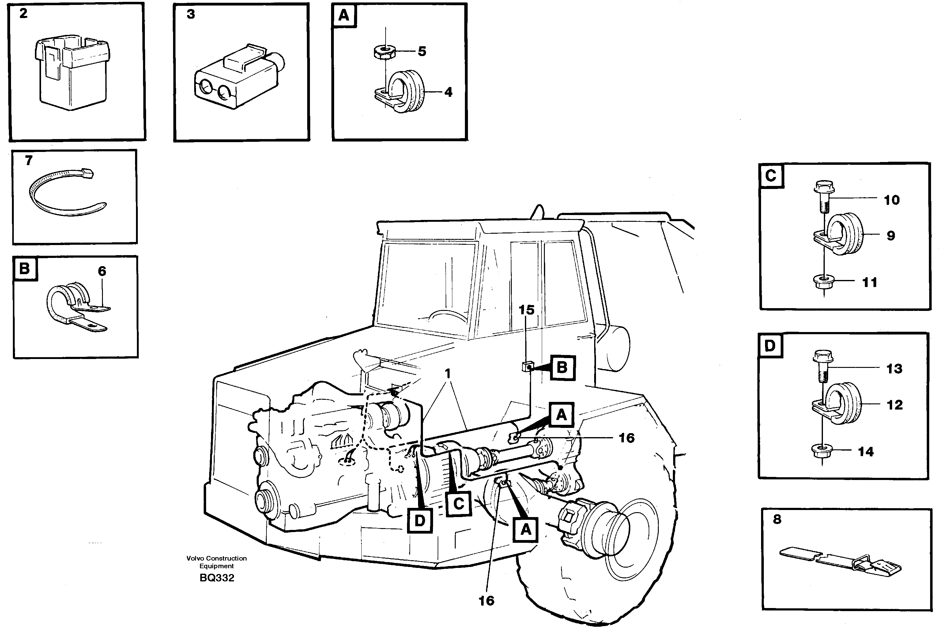 Схема запчастей Volvo A35C - 27247 Cable harnesses, front A35C SER NO 4621-, SER NO USA 60001-