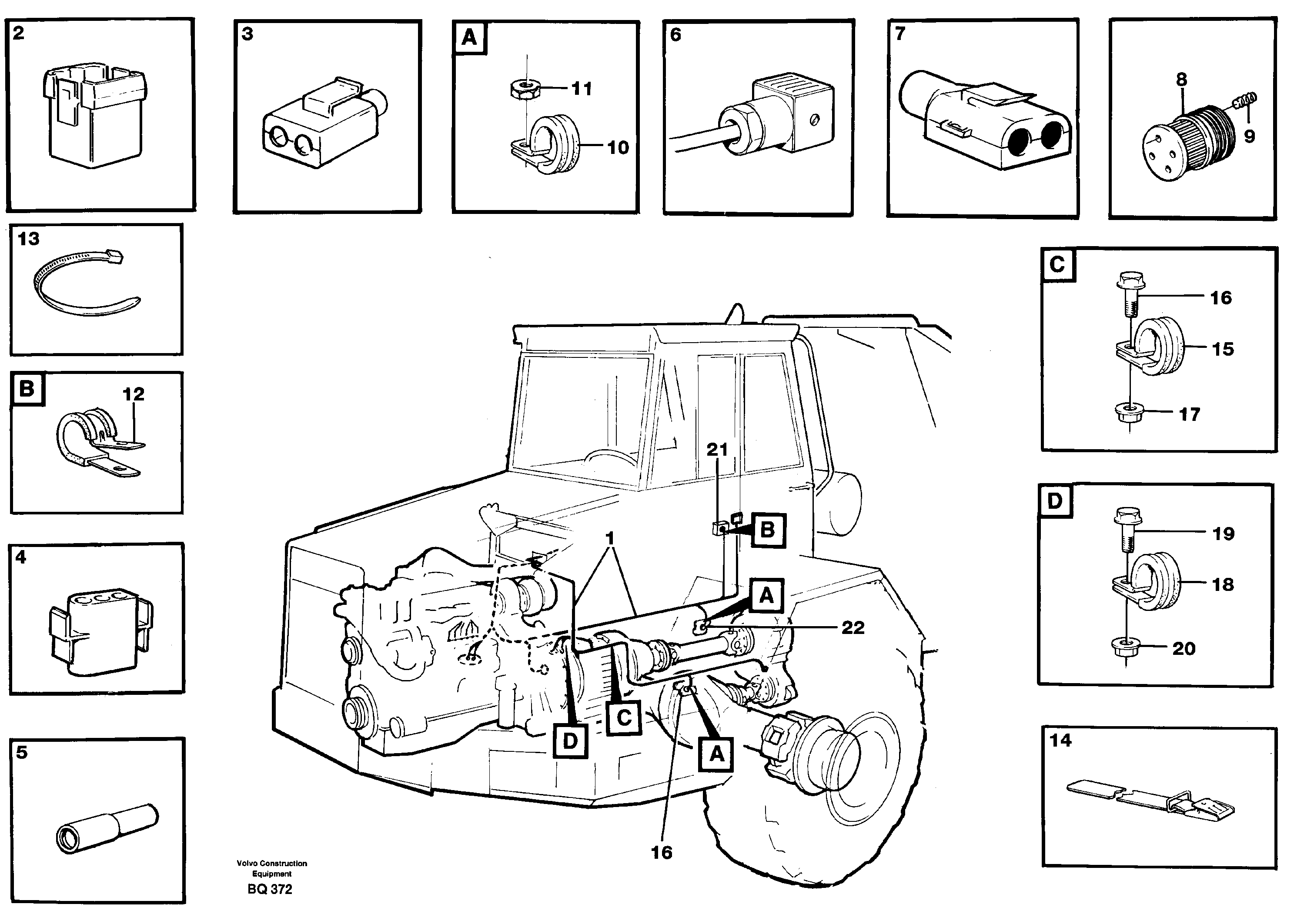 Схема запчастей Volvo A35C - 27248 Cable harnesses, front A35C SER NO 4621-, SER NO USA 60001-