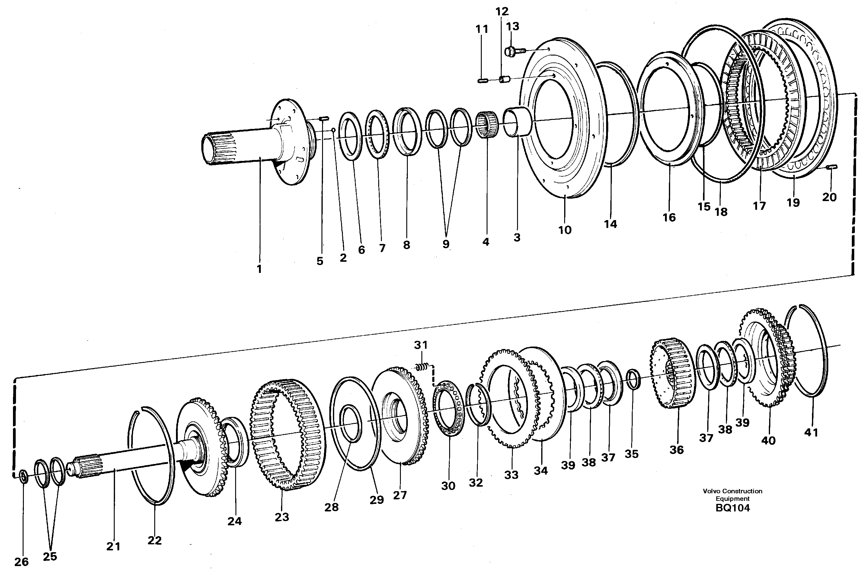 Схема запчастей Volvo A35C - 88936 Ретардер (тормоз-замедлитель) и муфта A35C SER NO 4621-, SER NO USA 60001-