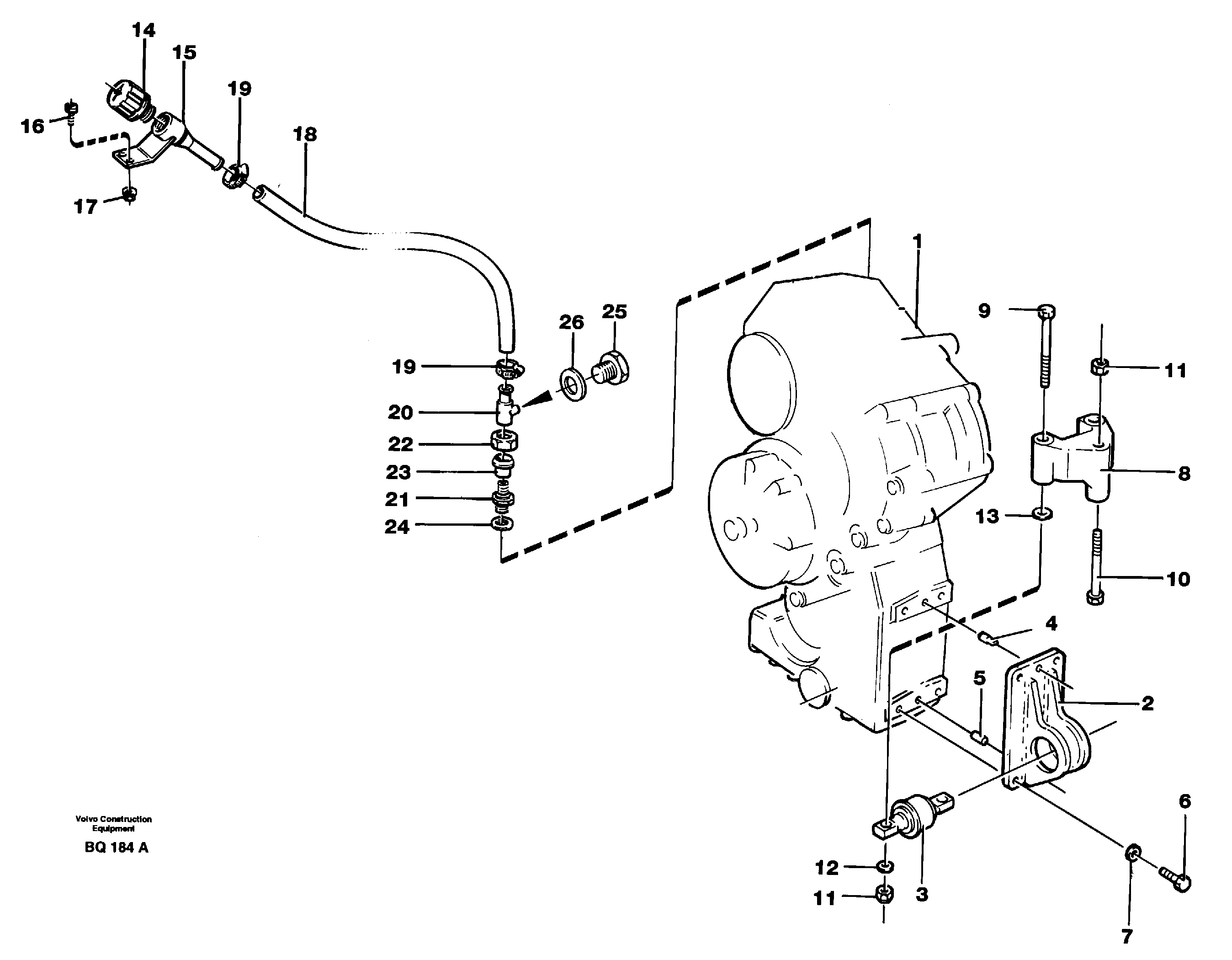 Схема запчастей Volvo A35C - 67674 Drop box with fitting parts A35C SER NO 4621-, SER NO USA 60001-