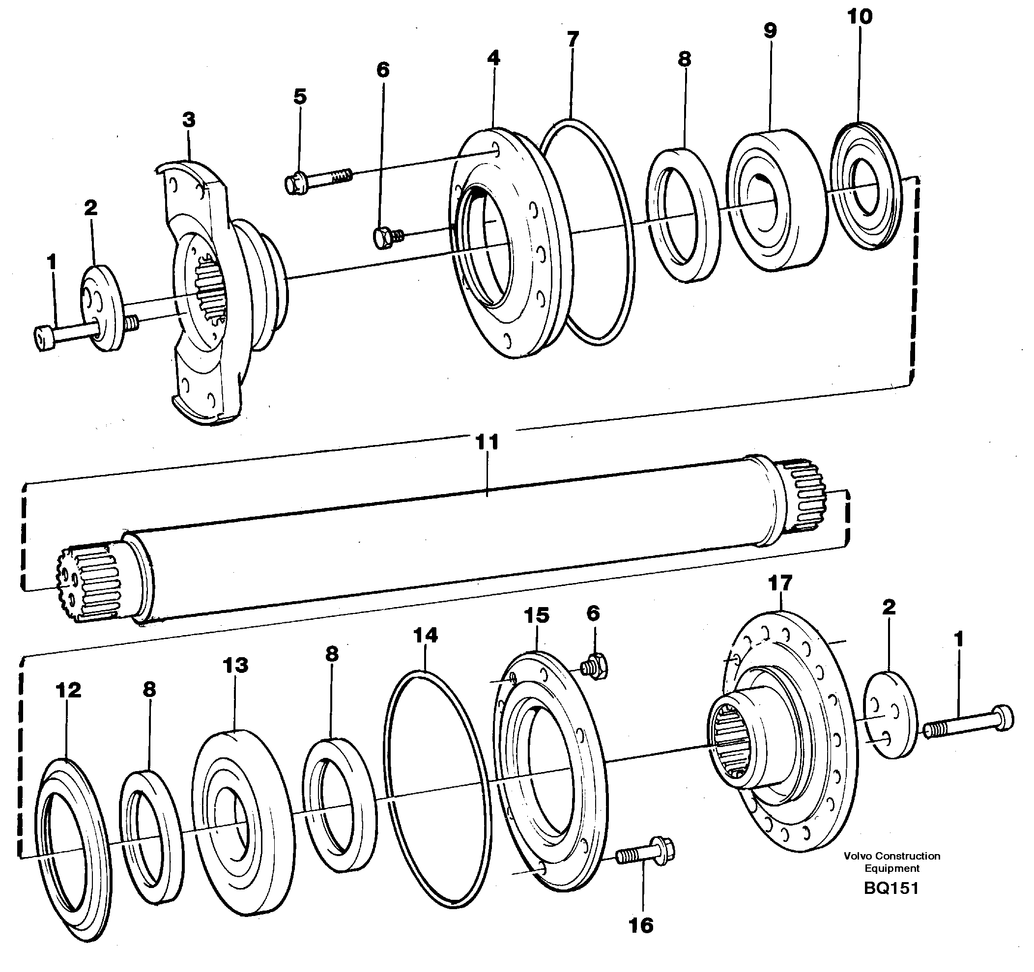 Схема запчастей Volvo A35C - 25670 Intermediate shaft A35C SER NO 4621-, SER NO USA 60001-