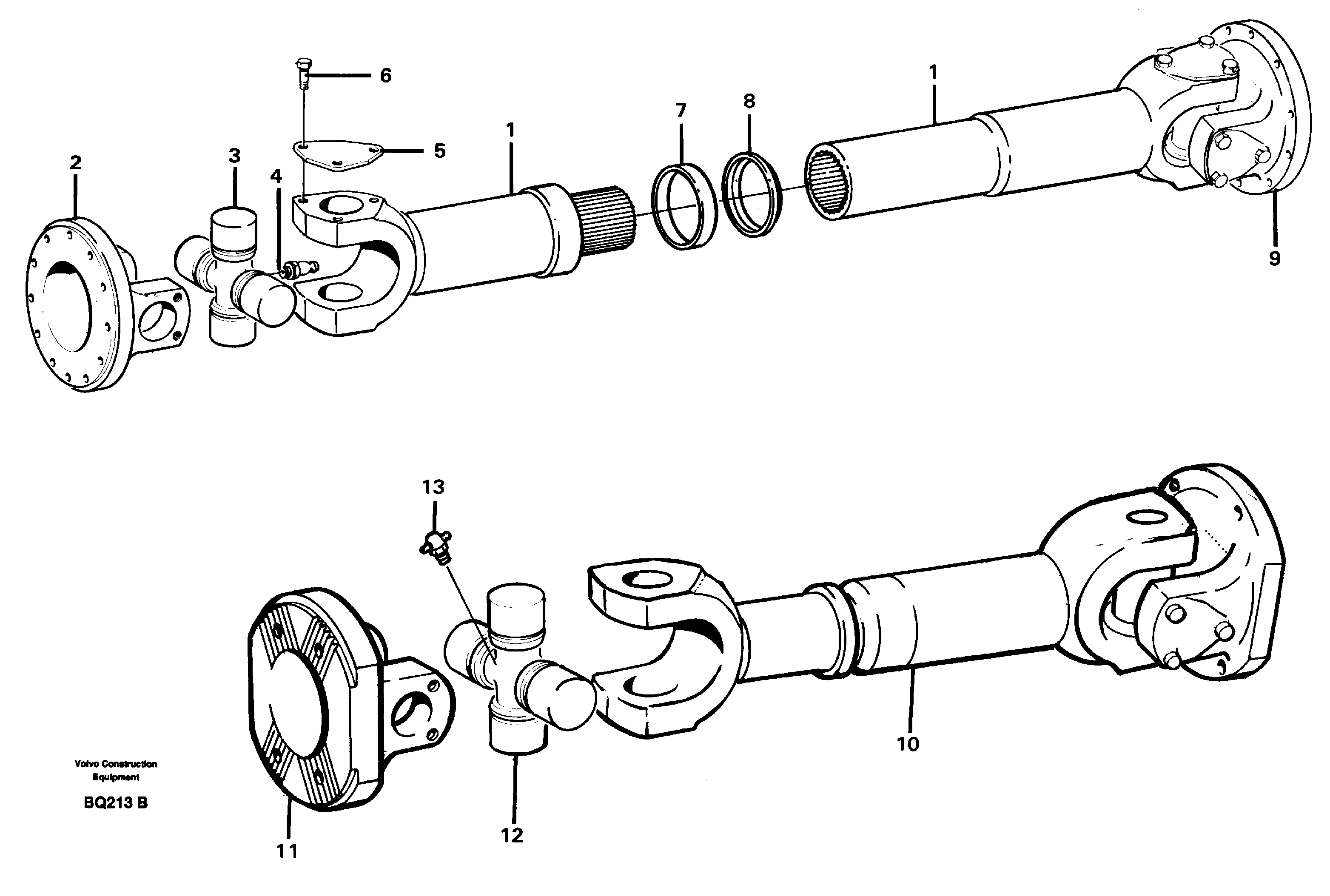 Схема запчастей Volvo A35C - 58905 Вал карданный A35C SER NO 4621-, SER NO USA 60001-