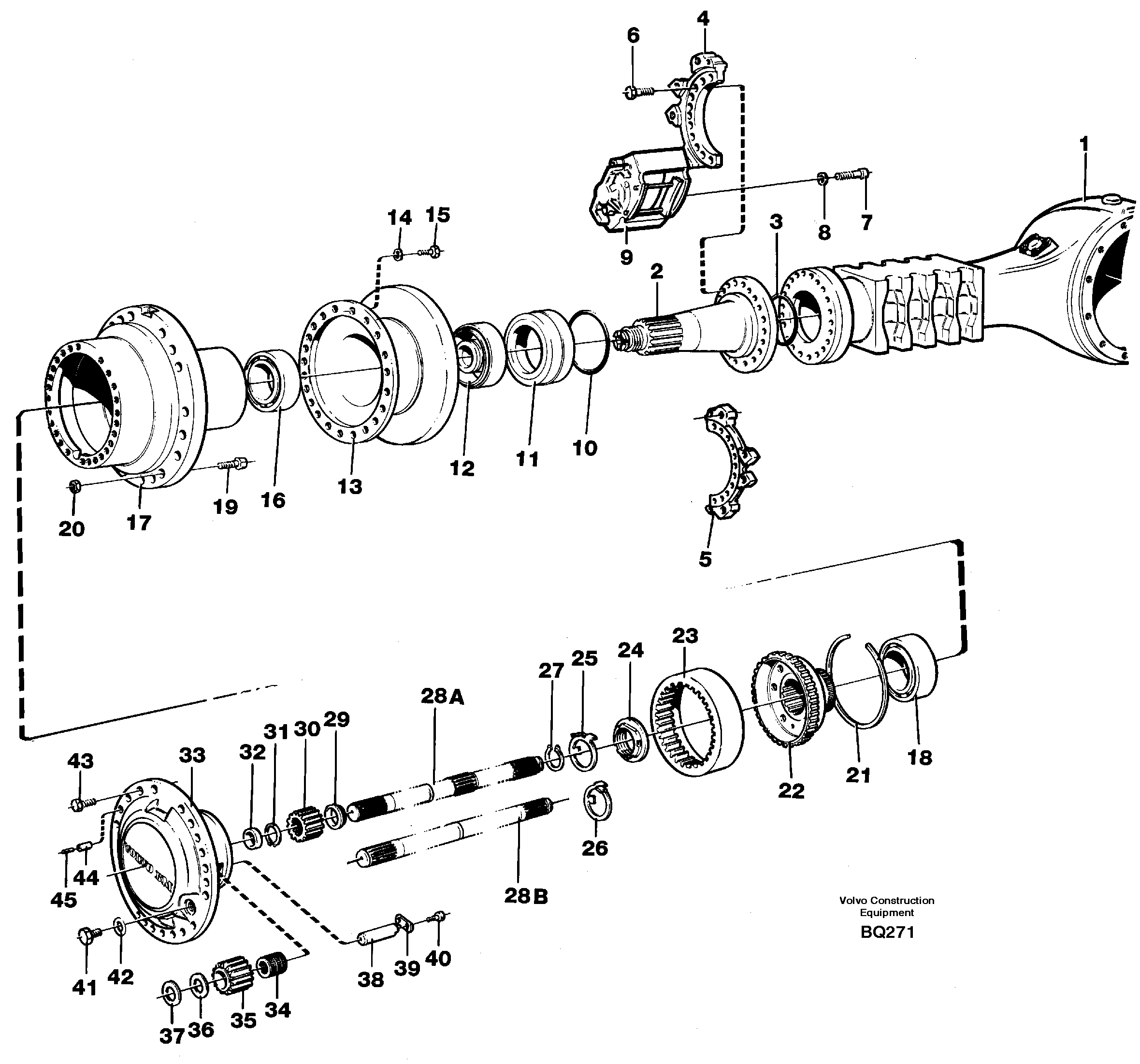 Схема запчастей Volvo A35C - 88866 Hub reduction, axle 2 load unit A35C SER NO 4621-, SER NO USA 60001-