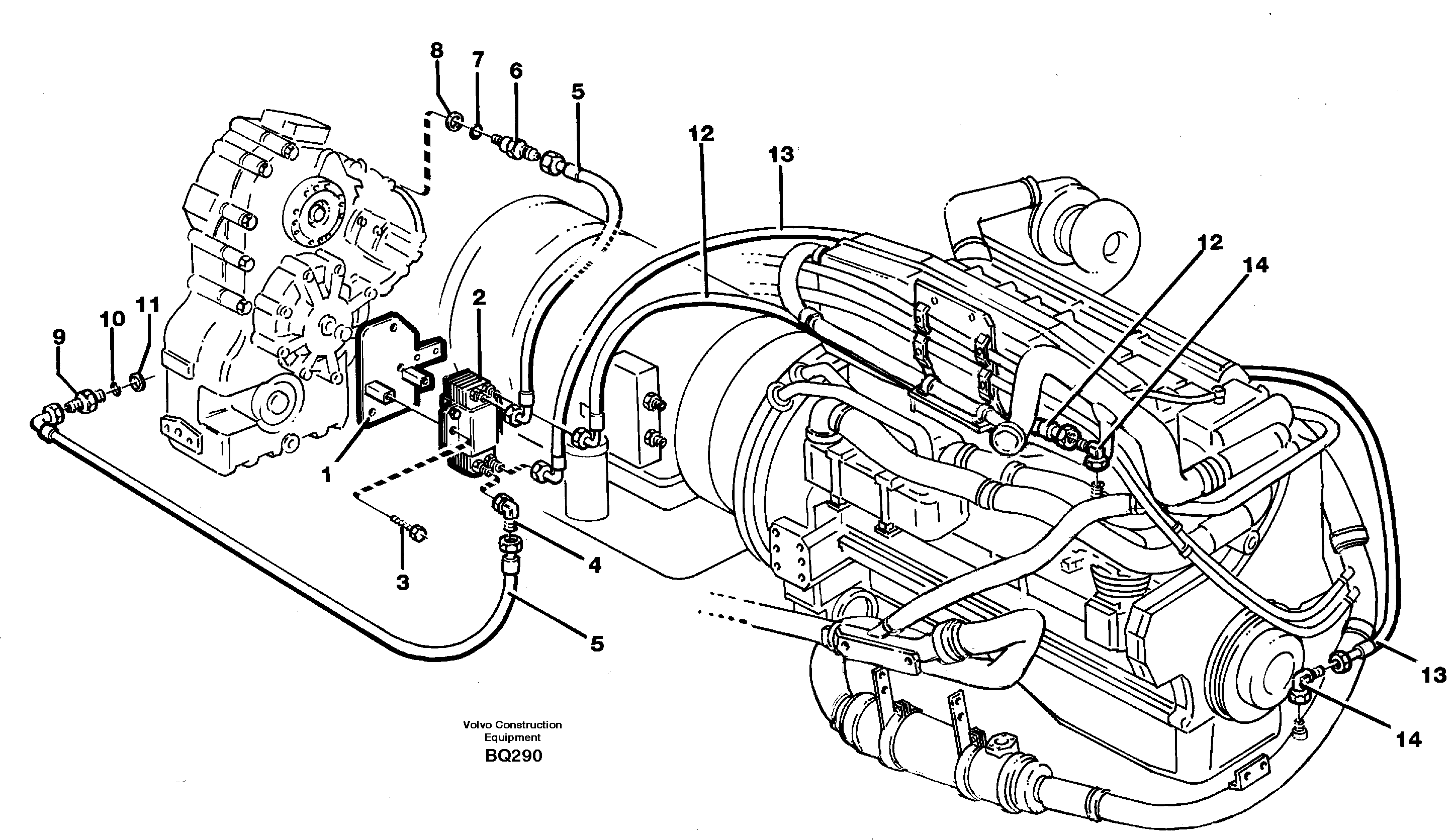 Схема запчастей Volvo A35C - 40078 Heat exchanger. Drop box A35C SER NO 4621-, SER NO USA 60001-
