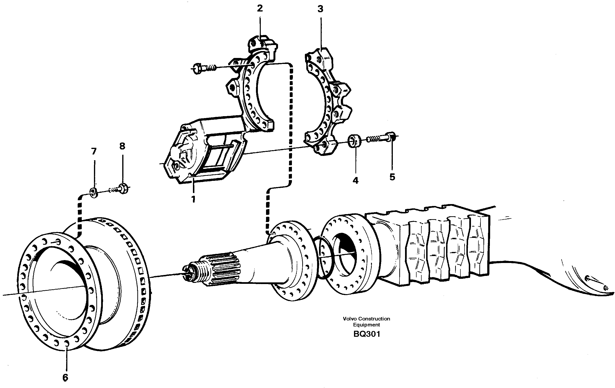 Схема запчастей Volvo A35C - 27635 Front wheel brake A35C SER NO 4621-, SER NO USA 60001-