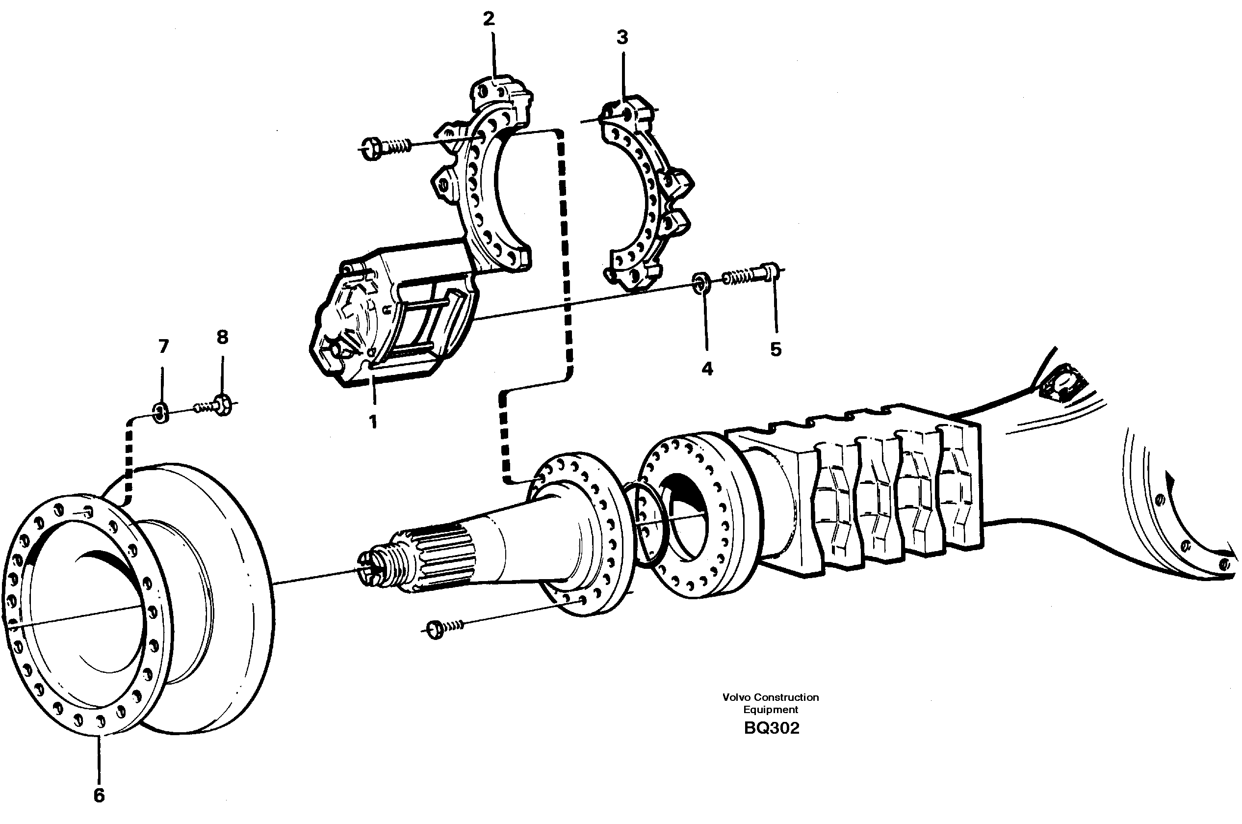 Схема запчастей Volvo A35C - 27636 Rear wheel brake, axle 1 A35C SER NO 4621-, SER NO USA 60001-