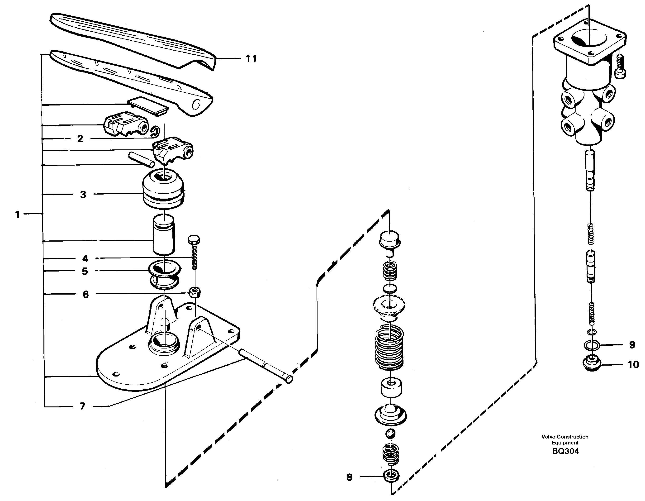 Схема запчастей Volvo A35C - 23924 Footbrake valve A35C SER NO 4621-, SER NO USA 60001-