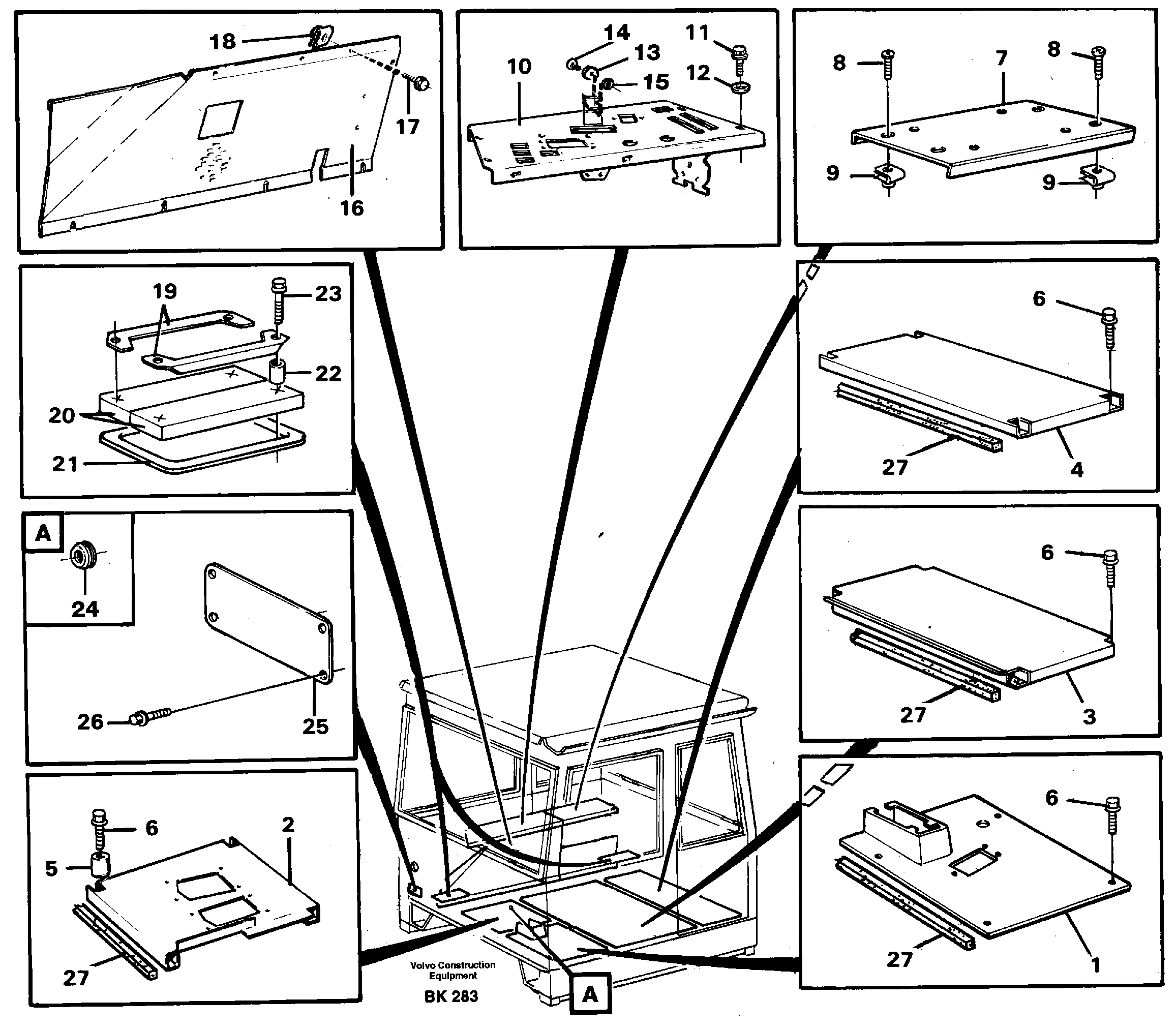 Схема запчастей Volvo A35C - 40456 Floor panels and cover plates A35C VOLVO BM VOLVO BM A35C SER NO - 4620