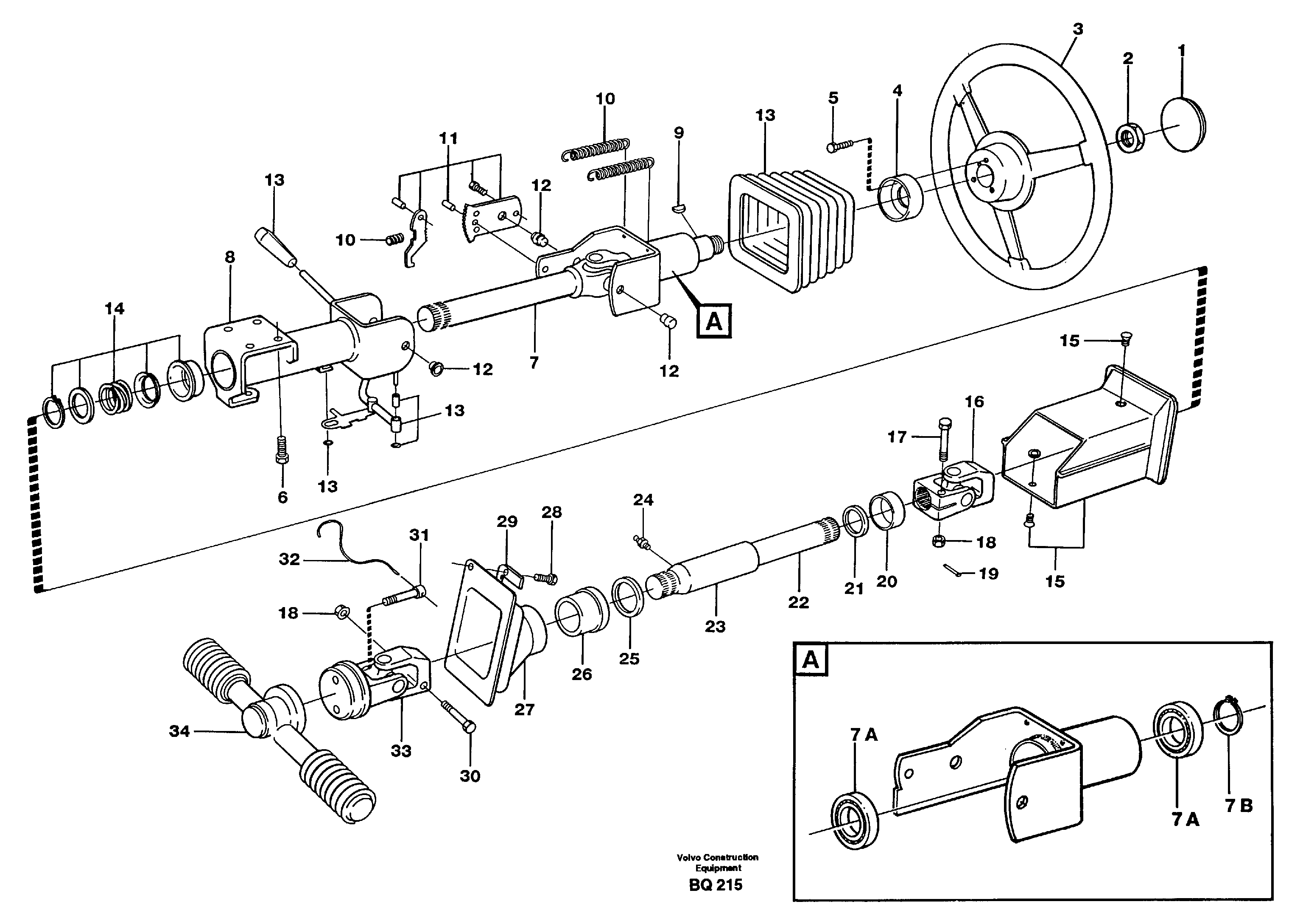 Схема запчастей Volvo A35C - 57853 Рулевая система A35C SER NO 4621-, SER NO USA 60001-