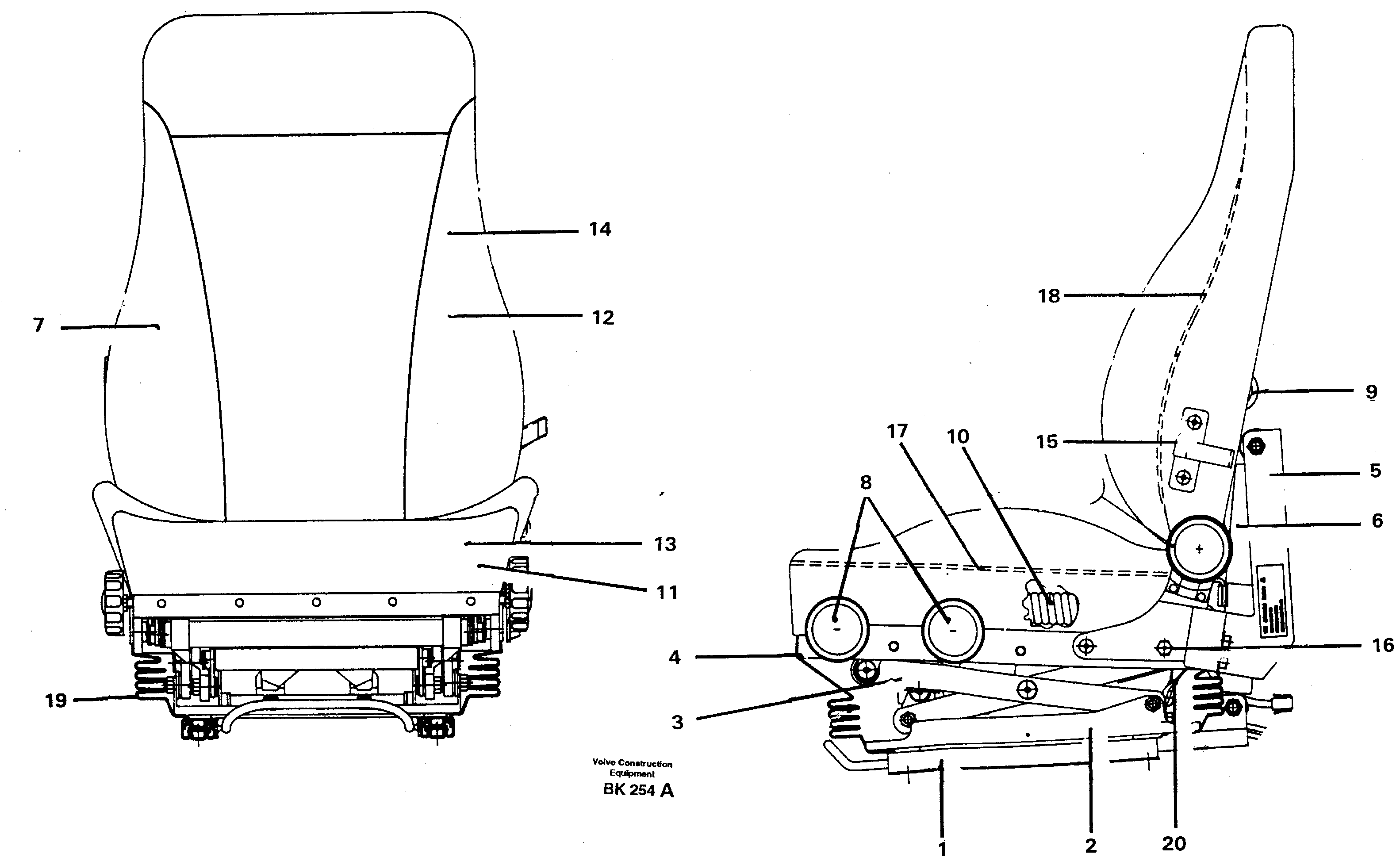 Схема запчастей Volvo A35C - 38296 Operators seat A35C VOLVO BM VOLVO BM A35C SER NO - 4620