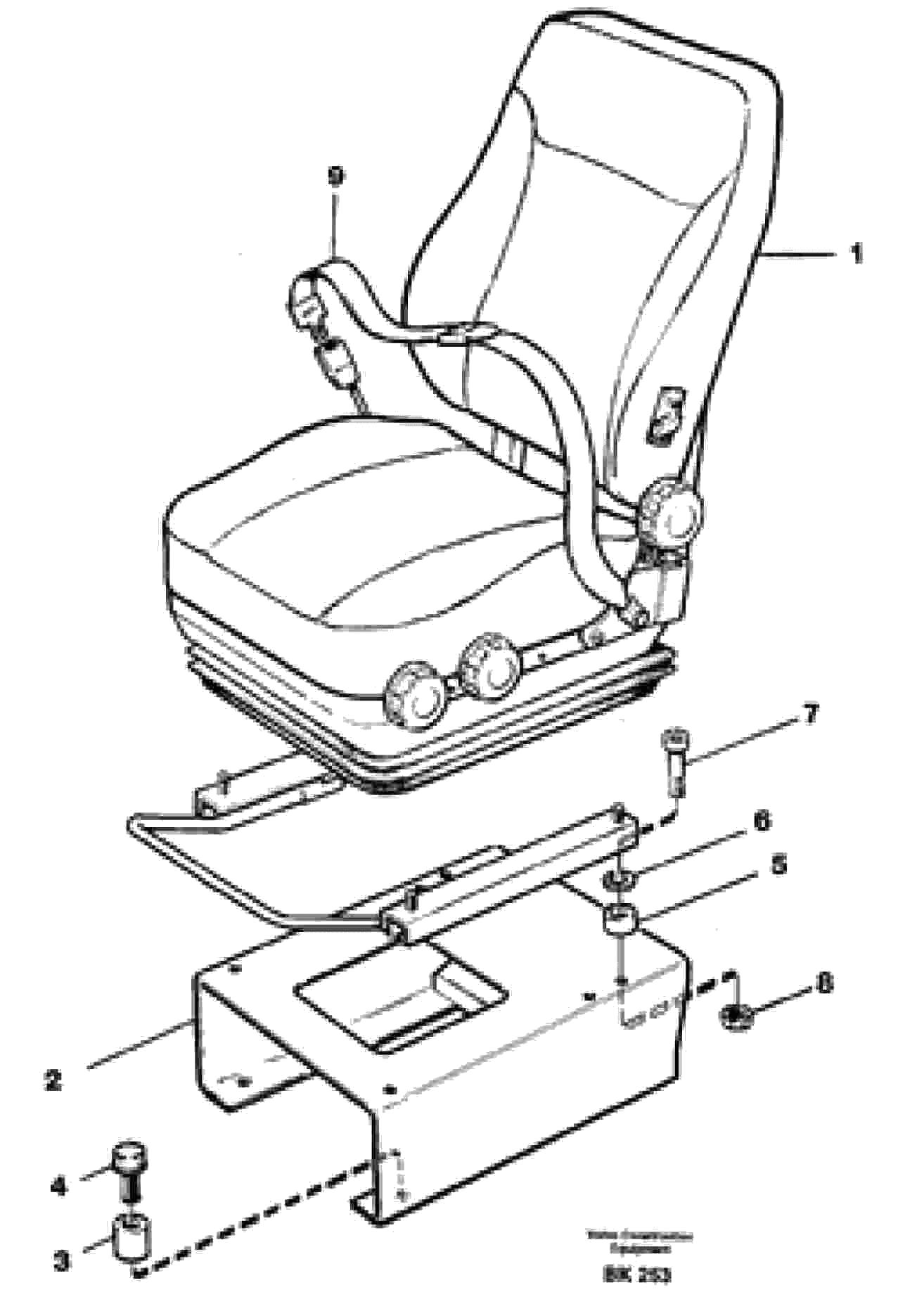 Схема запчастей Volvo A35C - 91271 Operator seat with fitting parts A35C VOLVO BM VOLVO BM A35C SER NO - 4620