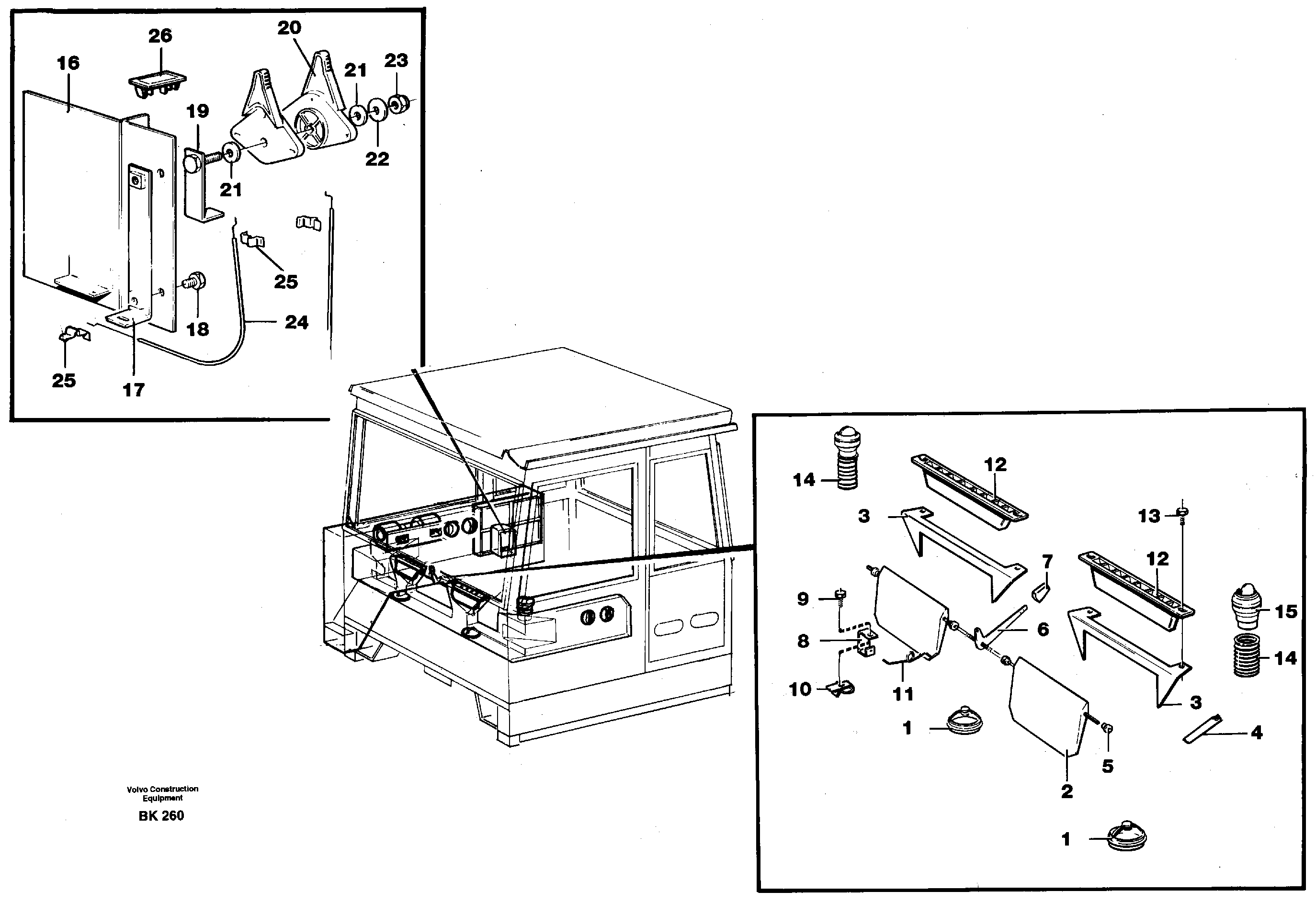 Схема запчастей Volvo A35C - 22837 Air distribution. Outlet and controls A35C VOLVO BM VOLVO BM A35C SER NO - 4620