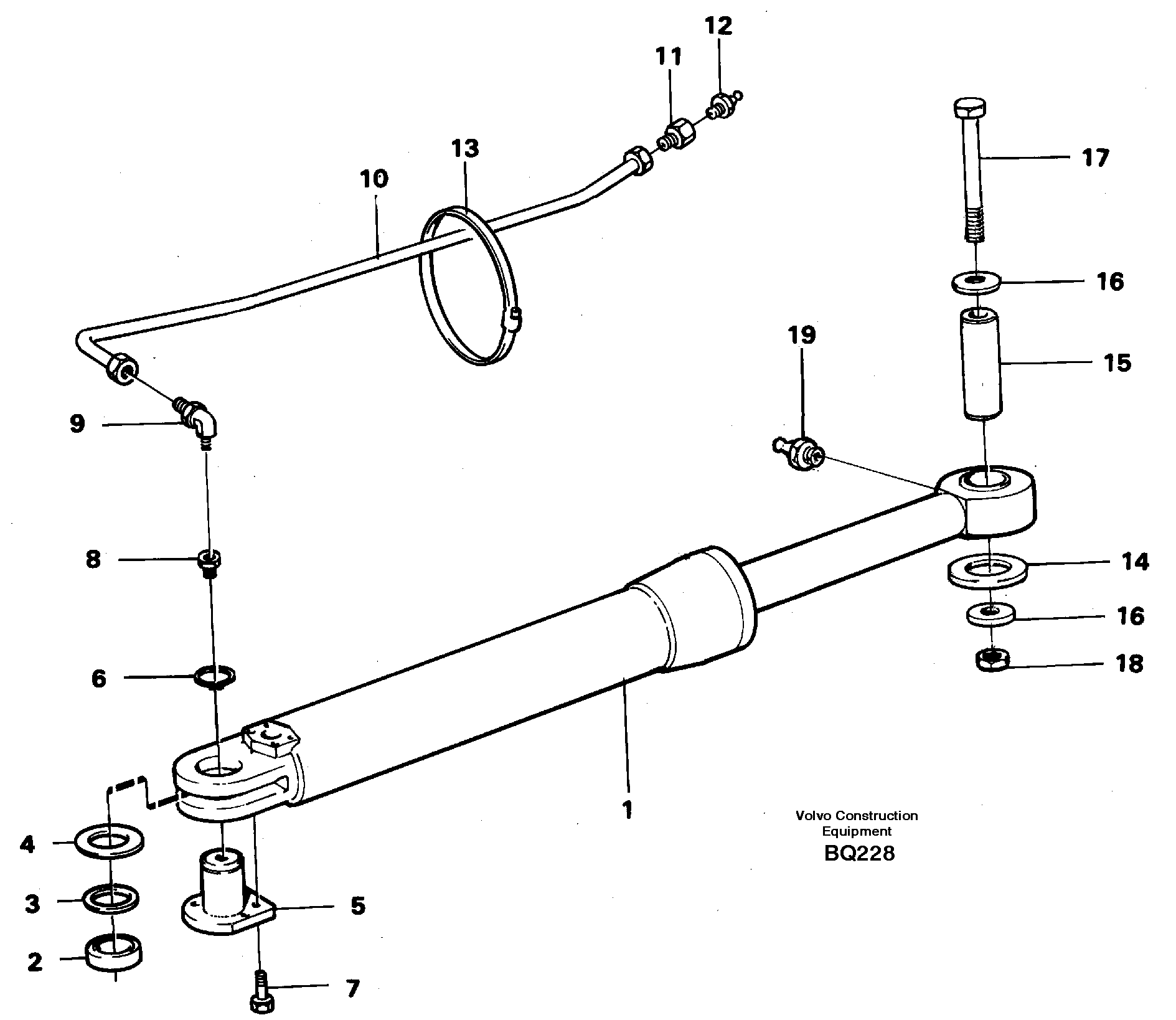 Схема запчастей Volvo A35C - 41258 Hydraulic cylinder with fitting parts A35C SER NO 4621-, SER NO USA 60001-