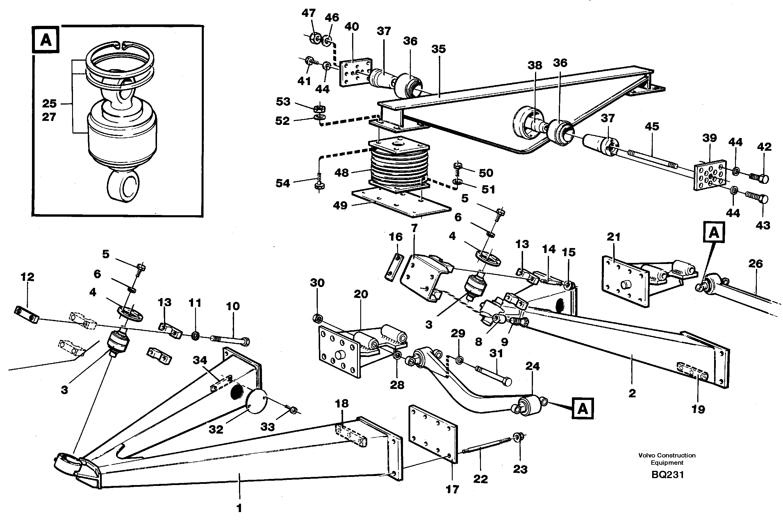 Схема запчастей Volvo A35C - 60644 Bogie A35C SER NO 4621-, SER NO USA 60001-