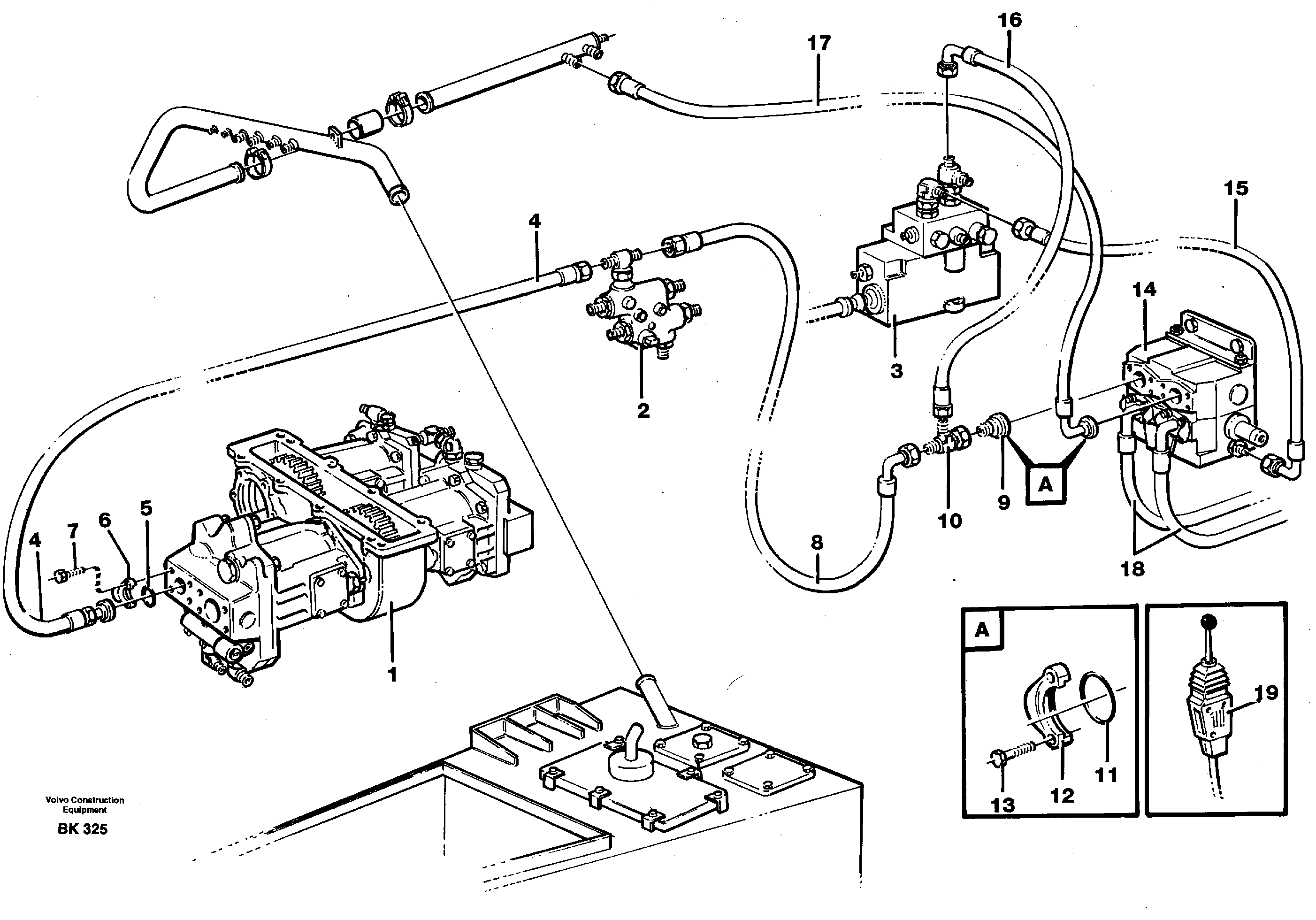 Схема запчастей Volvo A35C - 54012 Tipping system, motor unit A35C VOLVO BM VOLVO BM A35C SER NO - 4620