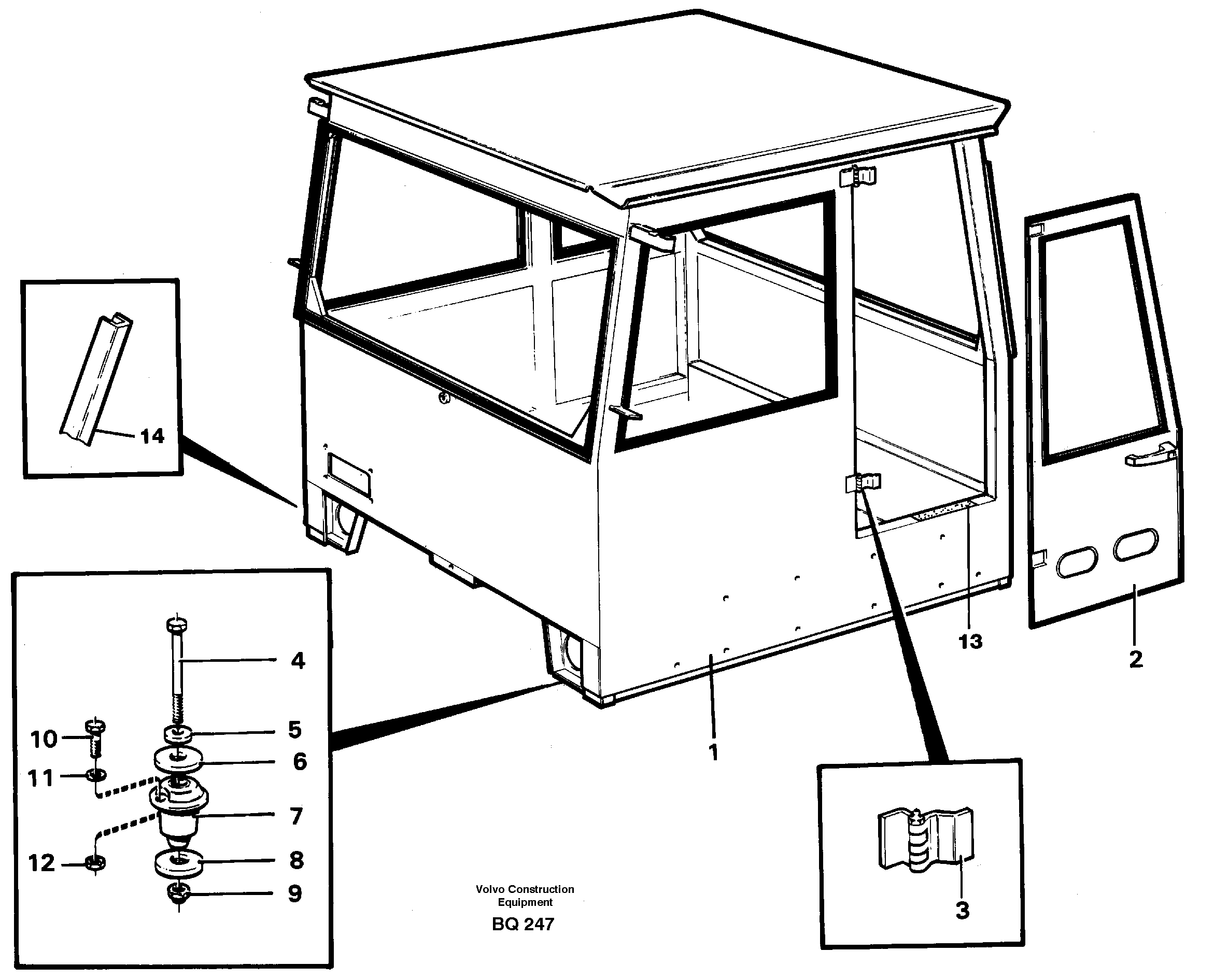 Схема запчастей Volvo A35C - 24577 Drivers cab A35C SER NO 4621-, SER NO USA 60001-