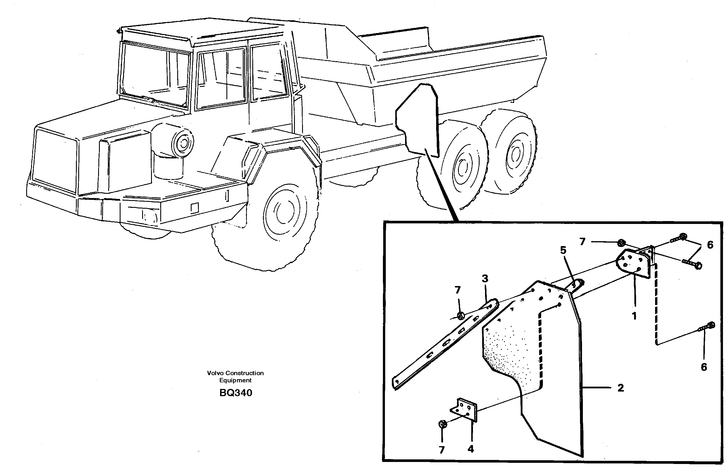 Схема запчастей Volvo A35C - 41260 Mudflap, load unit A35C SER NO 4621-, SER NO USA 60001-