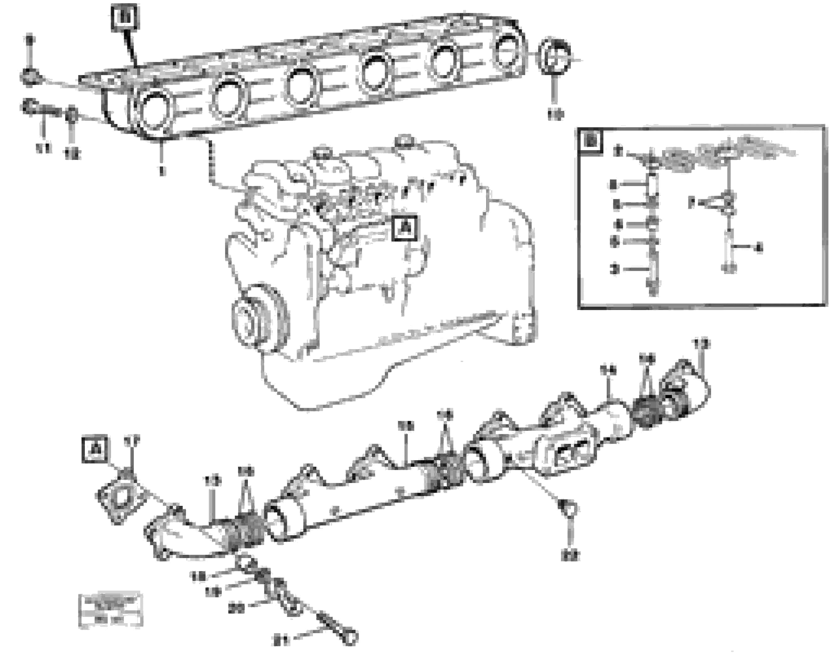Схема запчастей Volvo A40 - 22431 Inlet manifold and exhaust manifold A40 VOLVO BM VOLVO BM A40 SER NO - 1151/- 60026