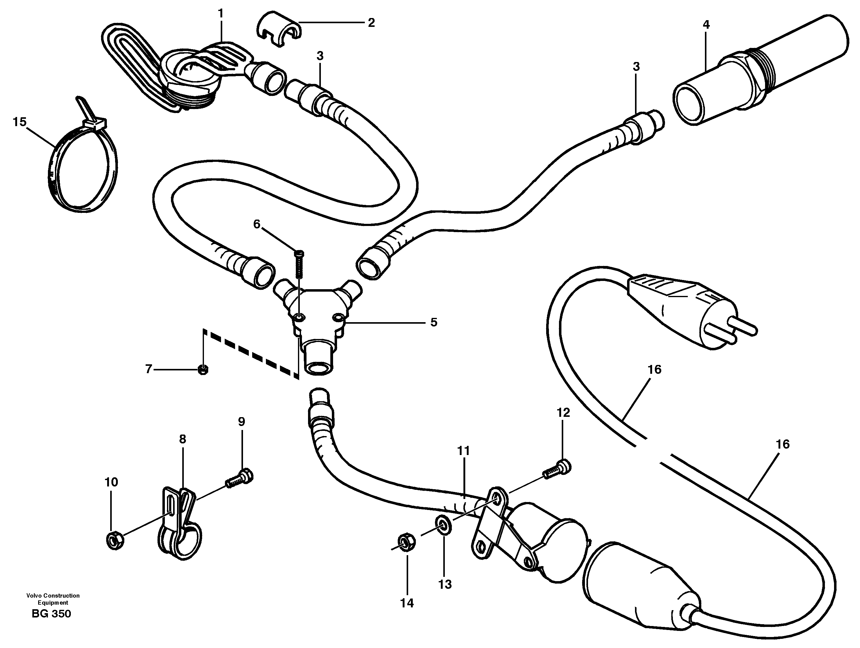 Схема запчастей Volvo A40 - 21953 Engine heater A40 VOLVO BM VOLVO BM A40 SER NO - 1151/- 60026
