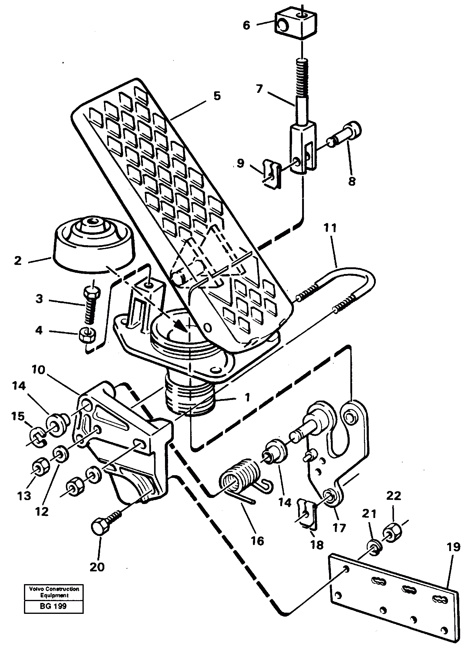 Схема запчастей Volvo A40 - 77956 Accelerator pedal A40 VOLVO BM VOLVO BM A40 SER NO - 1151/- 60026