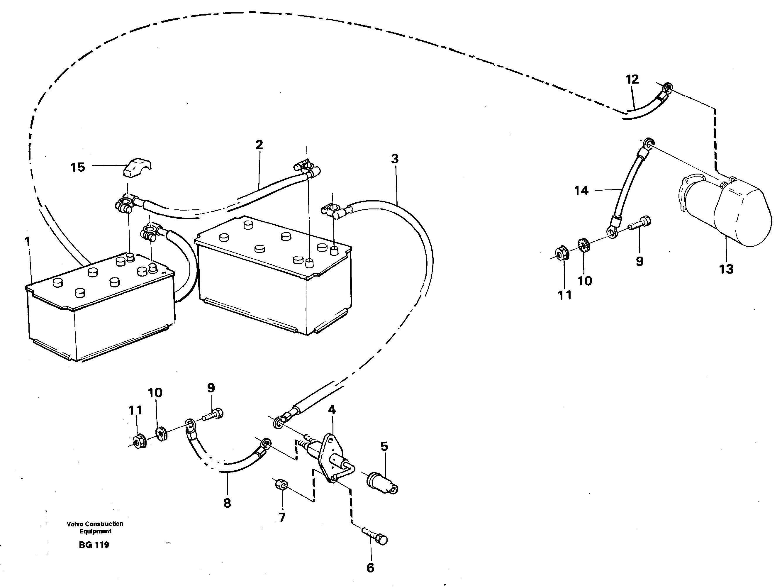 Схема запчастей Volvo A40 - 21400 Battery with assembling details A40 VOLVO BM VOLVO BM A40 SER NO - 1151/- 60026