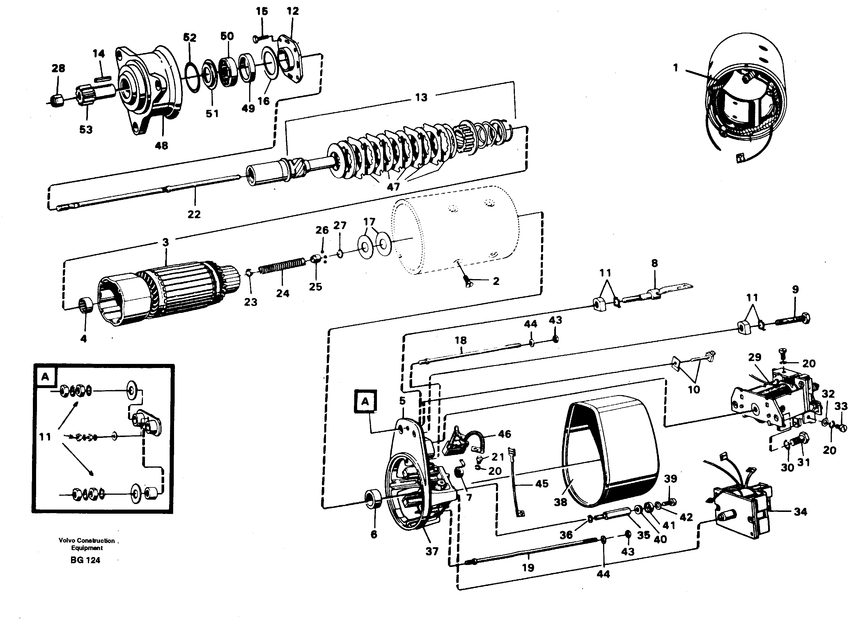 Схема запчастей Volvo A40 - 21402 Starter motor A40 VOLVO BM VOLVO BM A40 SER NO - 1151/- 60026