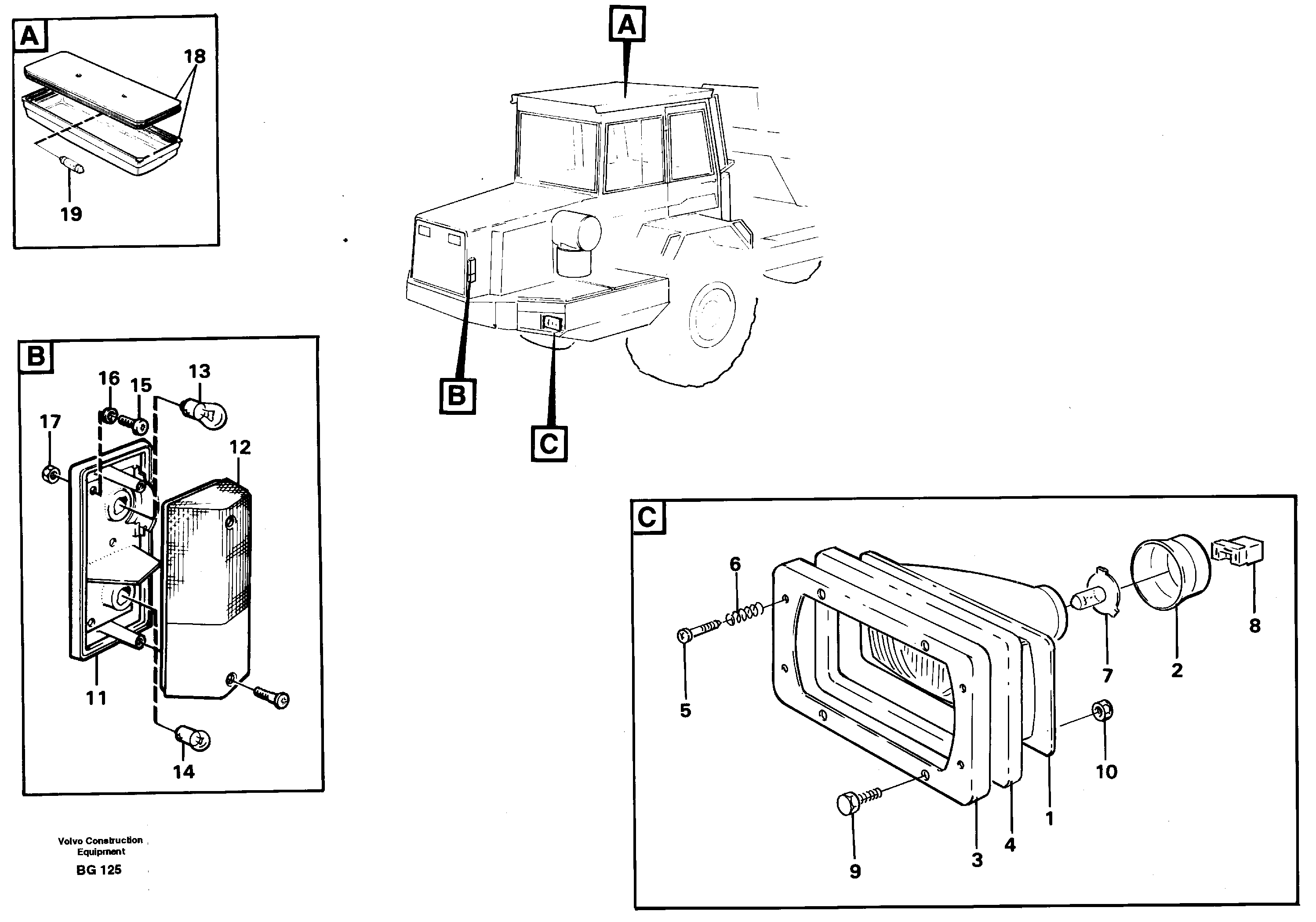 Схема запчастей Volvo A40 - 41314 Lighting, front A40 VOLVO BM VOLVO BM A40 SER NO - 1151/- 60026