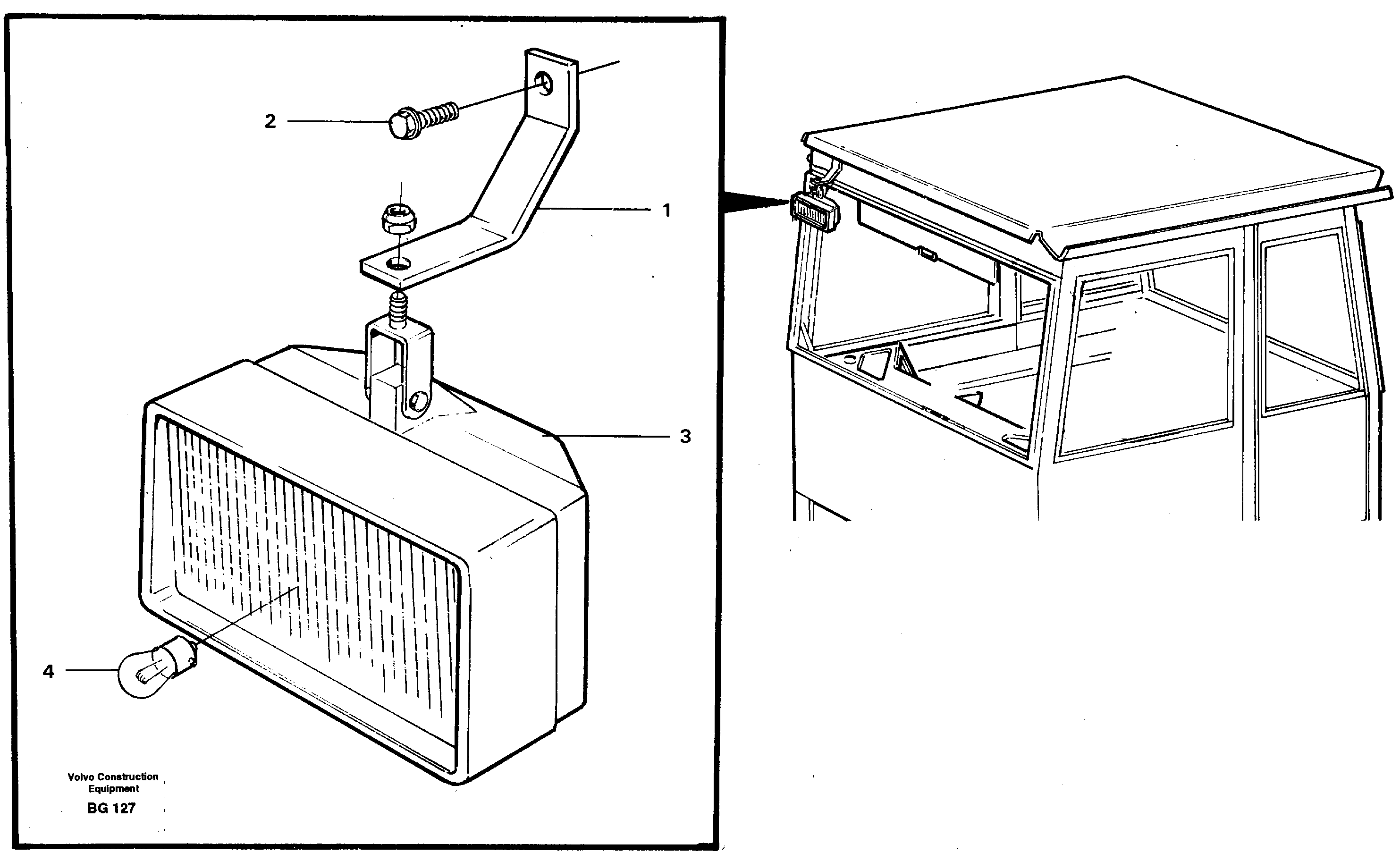 Схема запчастей Volvo A40 - 11888 Work lights A40 VOLVO BM VOLVO BM A40 SER NO - 1151/- 60026