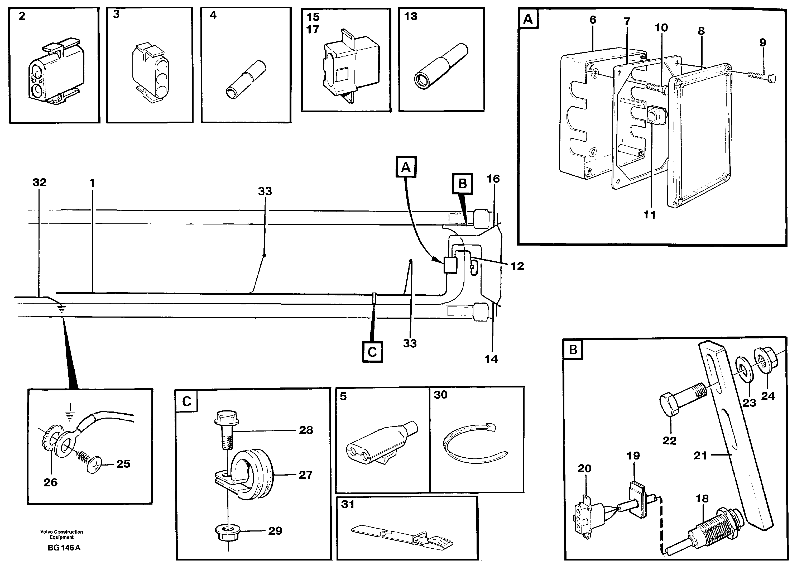 Схема запчастей Volvo A40 - 26660 Cable harnesses, rear A40 VOLVO BM VOLVO BM A40 SER NO - 1151/- 60026